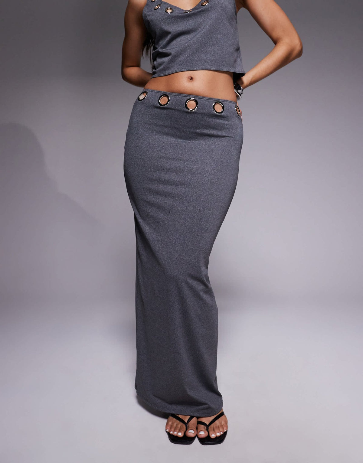 South Beach maxi beach skirt with eyelet detail in grey - ASOS Sample Sale
