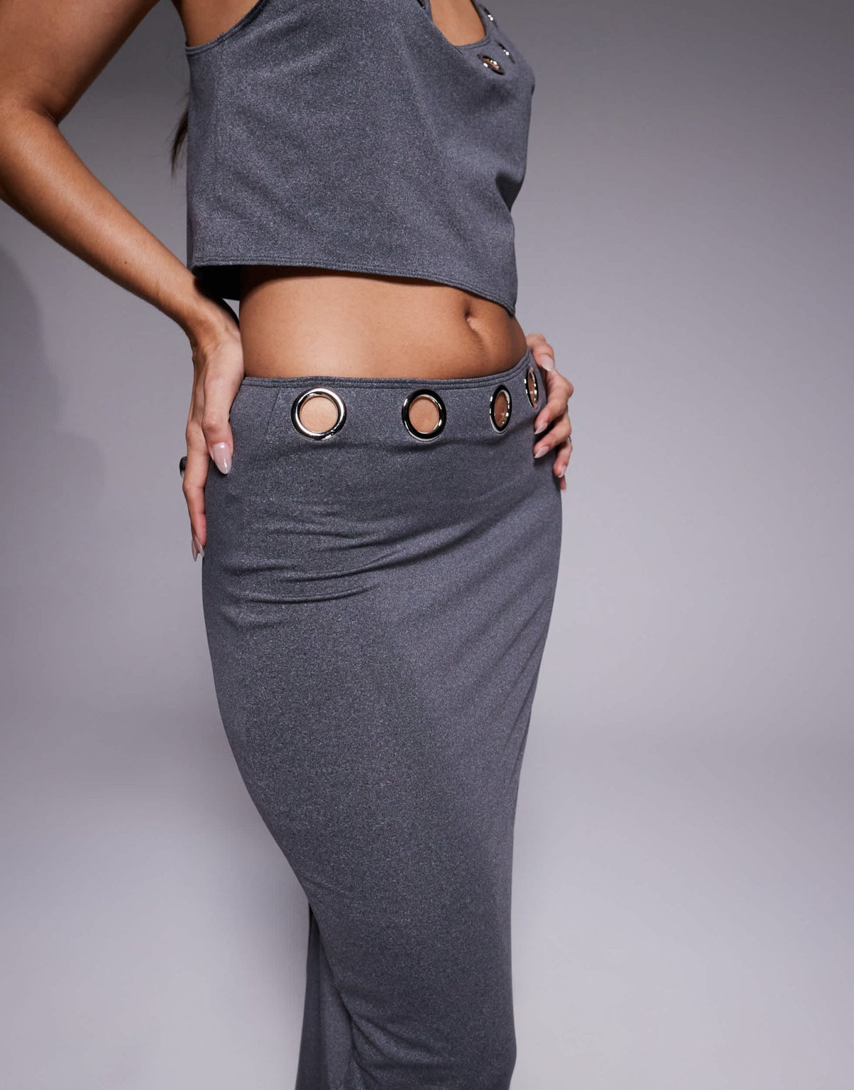 South Beach maxi beach skirt with eyelet detail in grey - ASOS Sample Sale