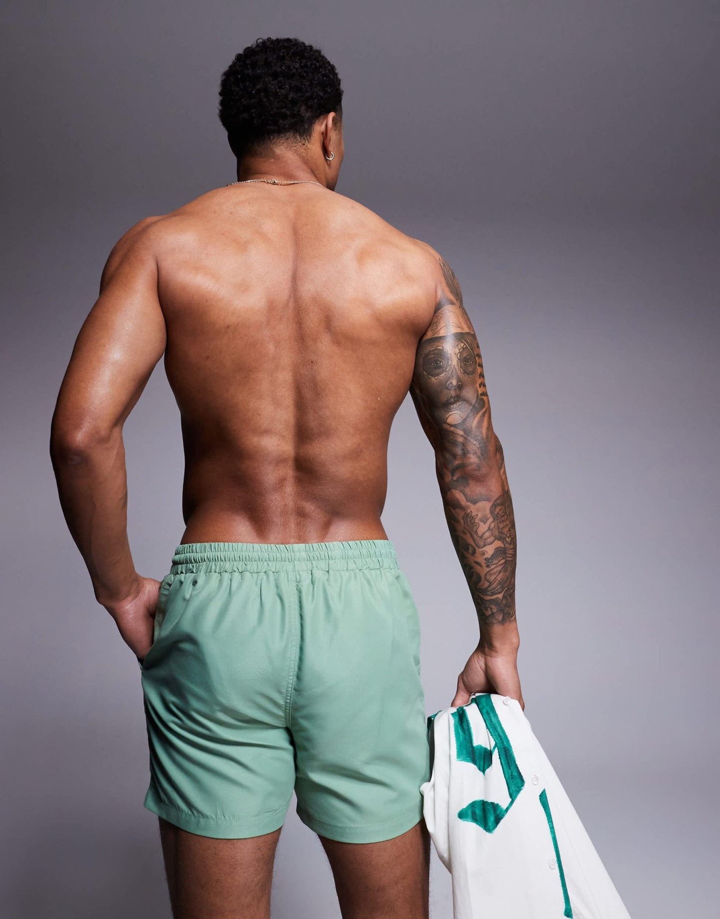 South Beach plain swim short in green - ASOS Sample Sale