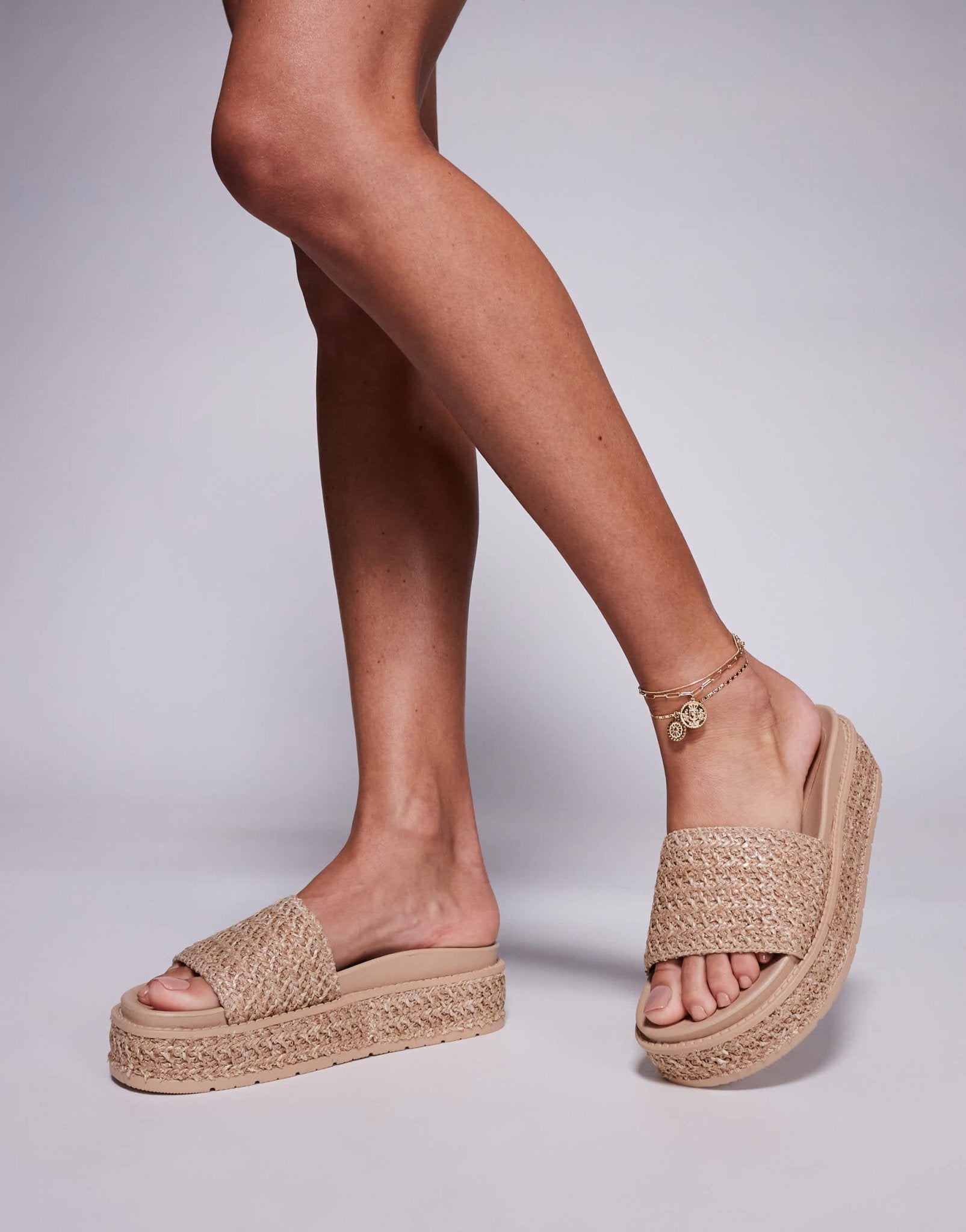 South Beach Platform Sandal in Natural Raffia - ASOS Sample Sale