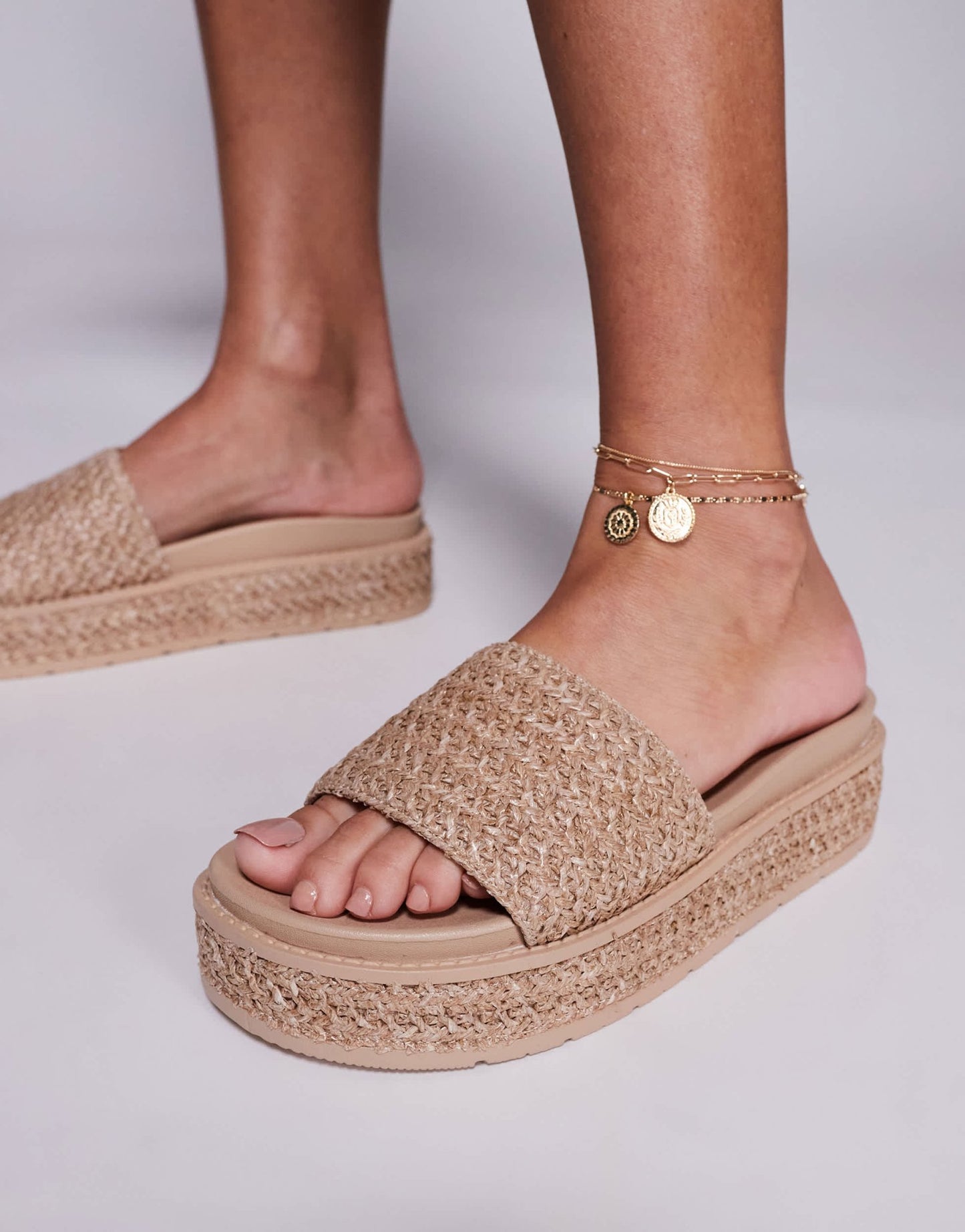 South Beach Platform Sandal in Natural Raffia - ASOS Sample Sale