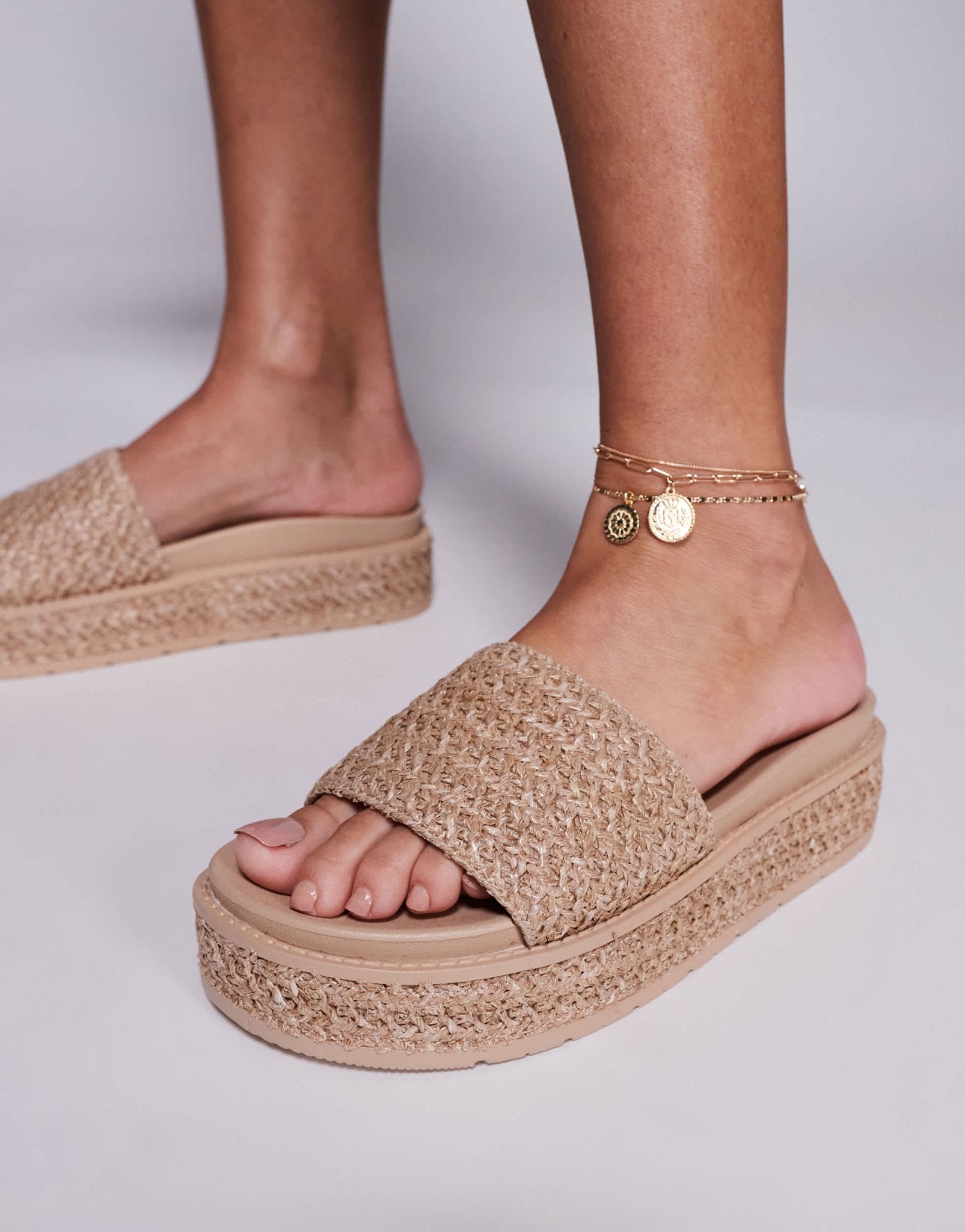 South Beach Platform Sandal in Natural Raffia - ASOS Sample Sale