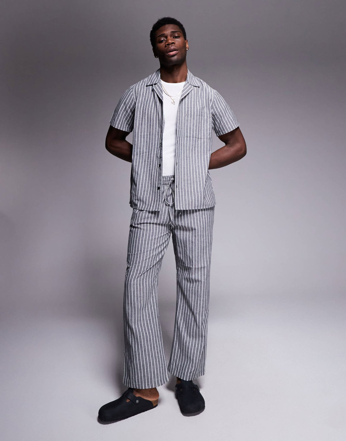 South Beach short sleeve beach shirt in monochrome - ASOS Sample Sale