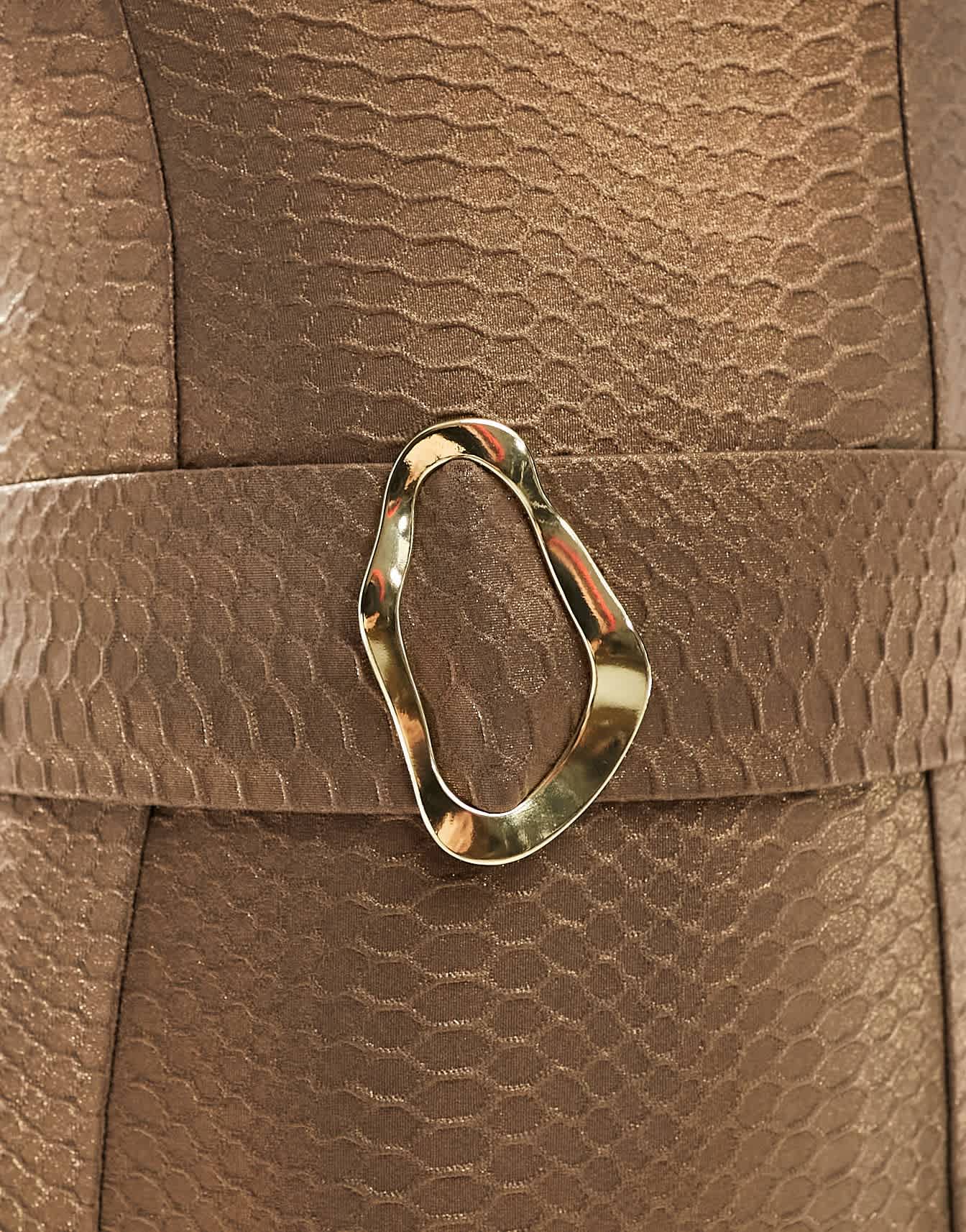 South Beach snake embossed buckle front swimsuit in brown metallic - ASOS Sample Sale