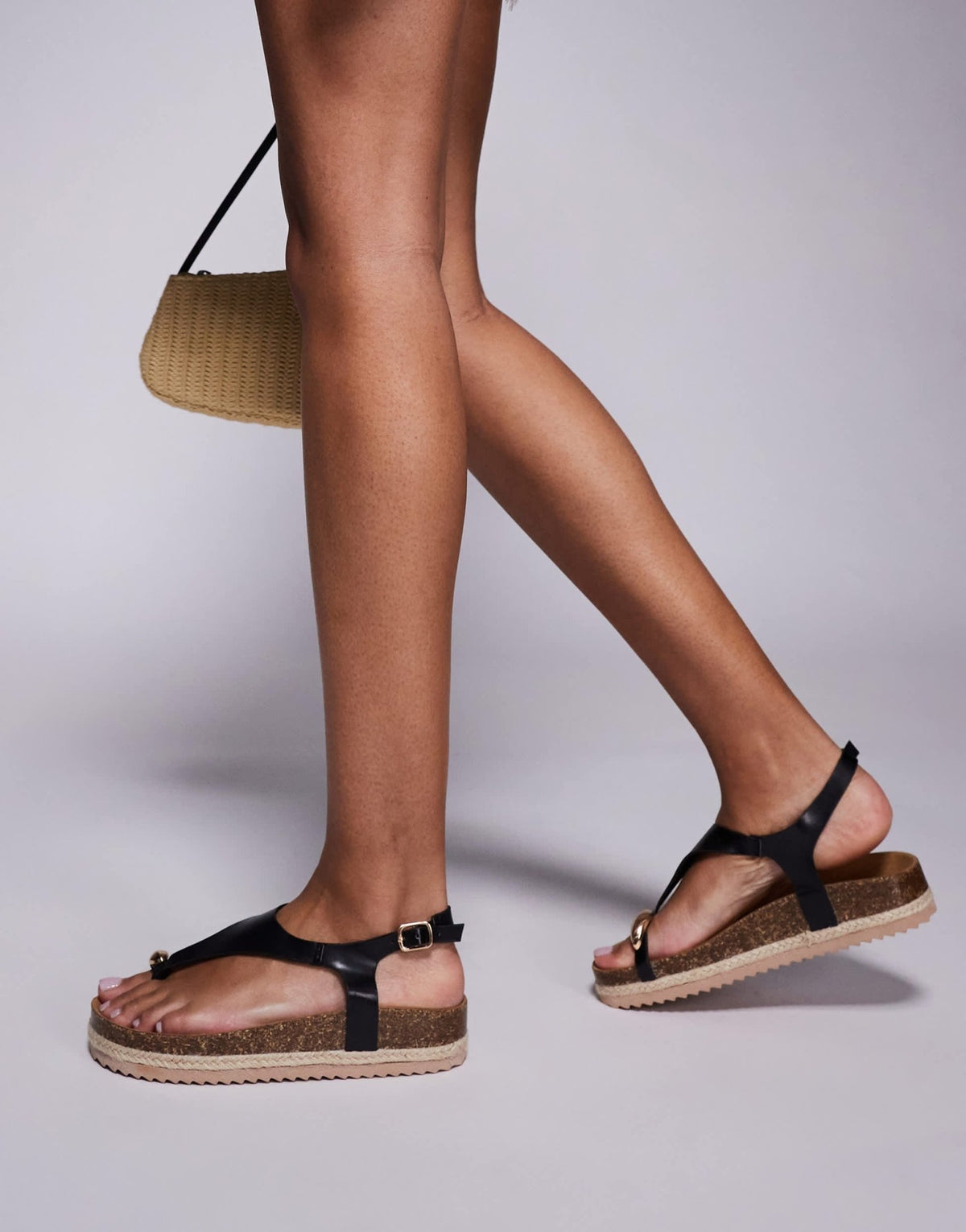 South Beach toe loop espdarille sandals in black - ASOS Sample Sale