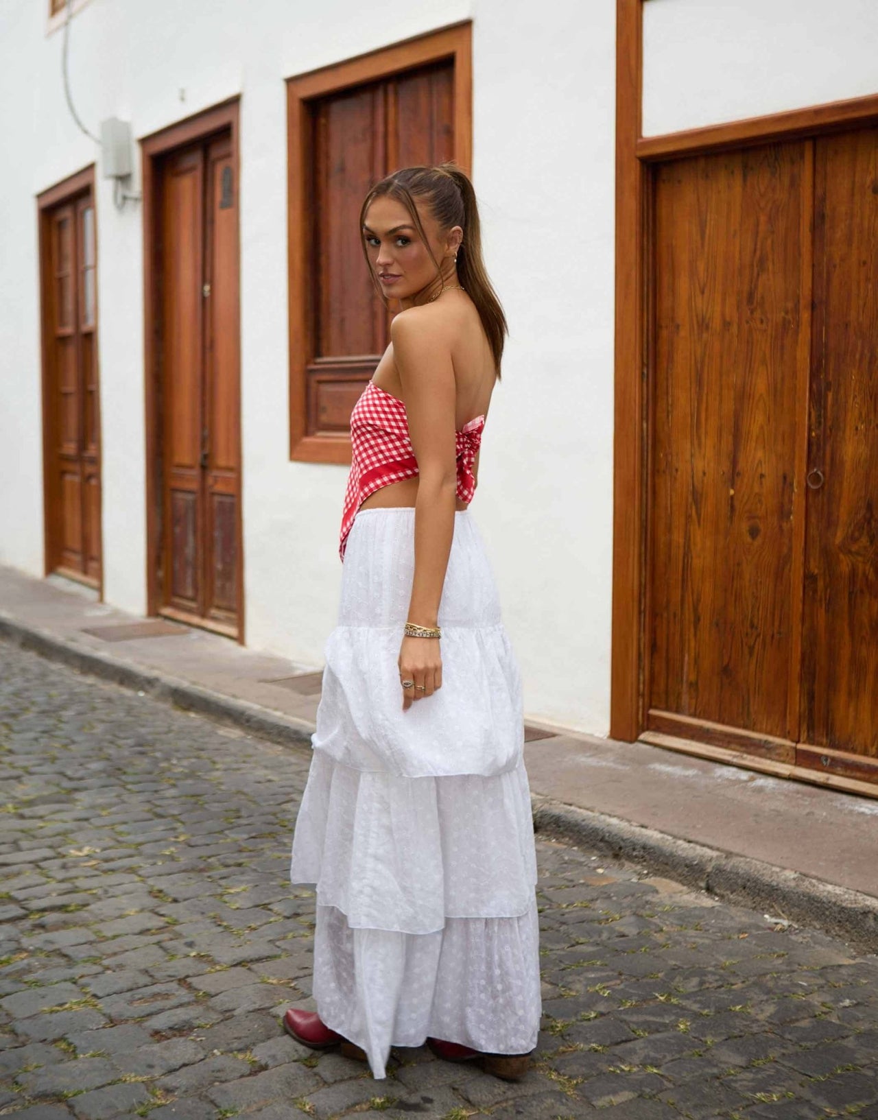 South Beach x Misha Grimes broderie maxi beach skirt in white - ASOS Sample Sale