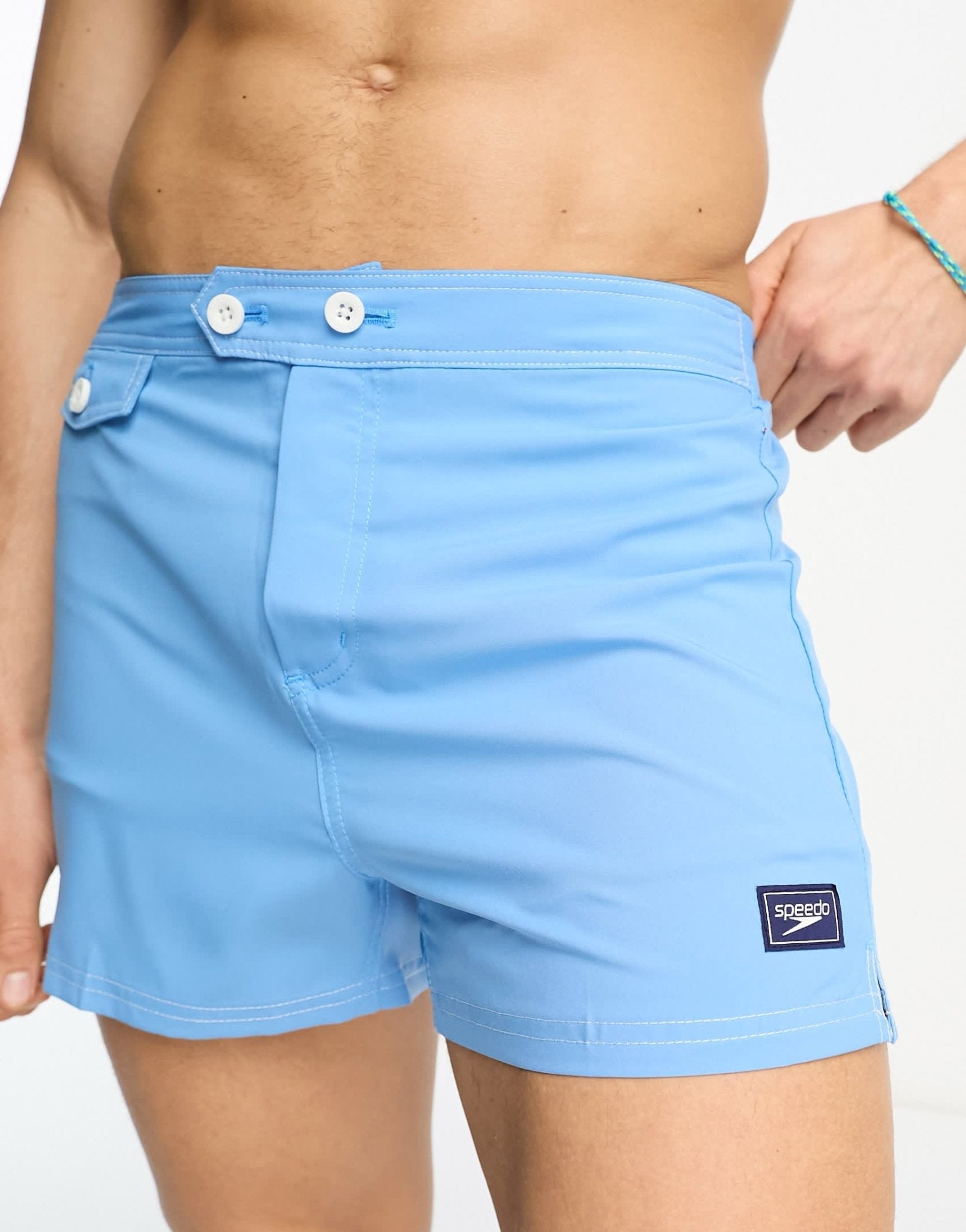 Speedo vintage volley 14"""" watershorts in light blue - ASOS Sample Sale