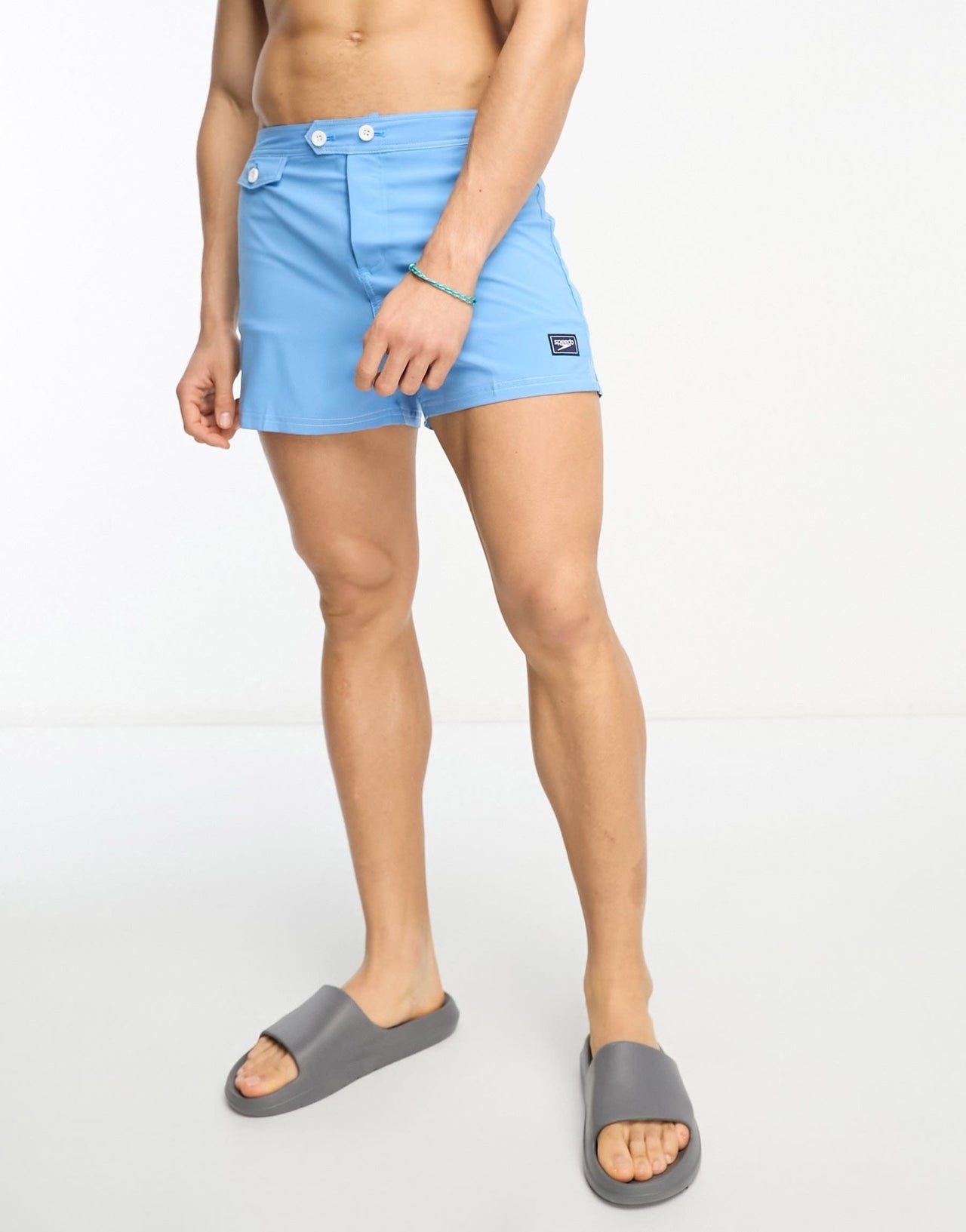 Speedo vintage volley 14"""" watershorts in light blue - ASOS Sample Sale