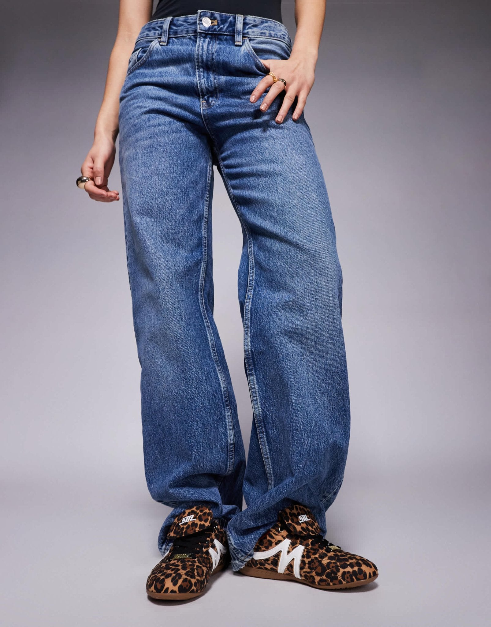 Steve Madden Freekick trainers with fold over detail in leopard - ASOS Sample Sale