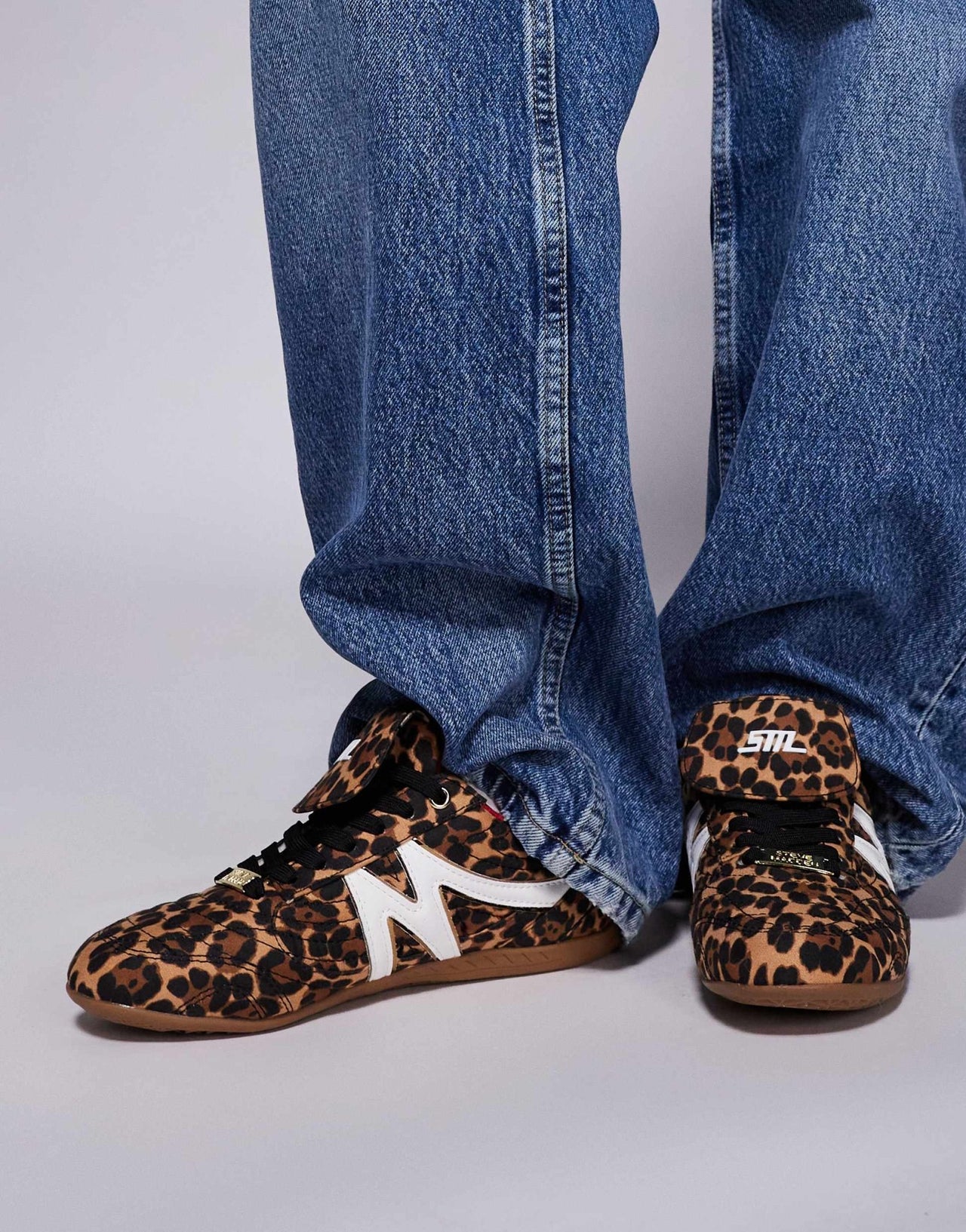 Steve Madden Freekick trainers with fold over detail in leopard - ASOS Sample Sale