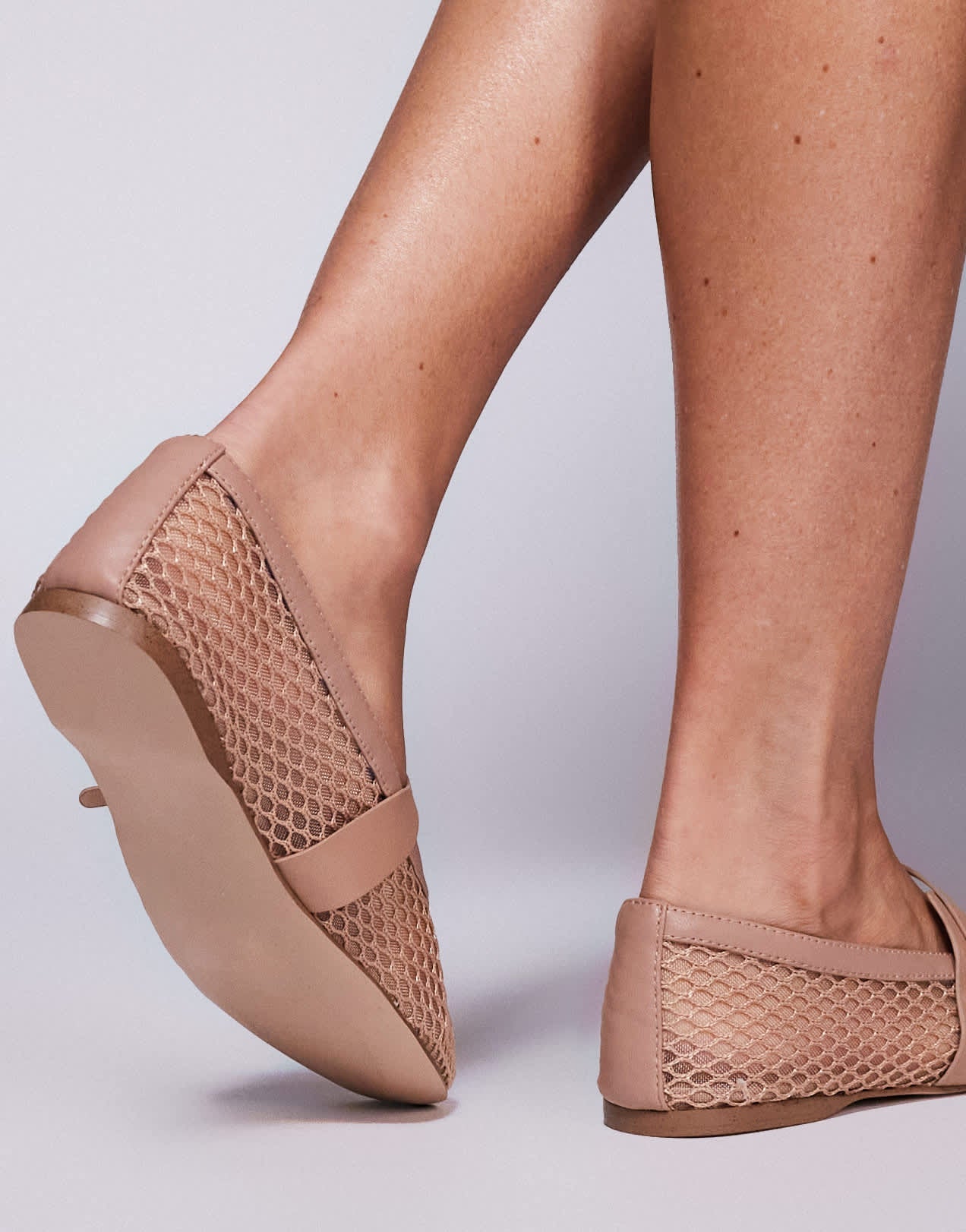 Steve Madden Rejoice-M mesh ballet flats in beige - ASOS Sample Sale
