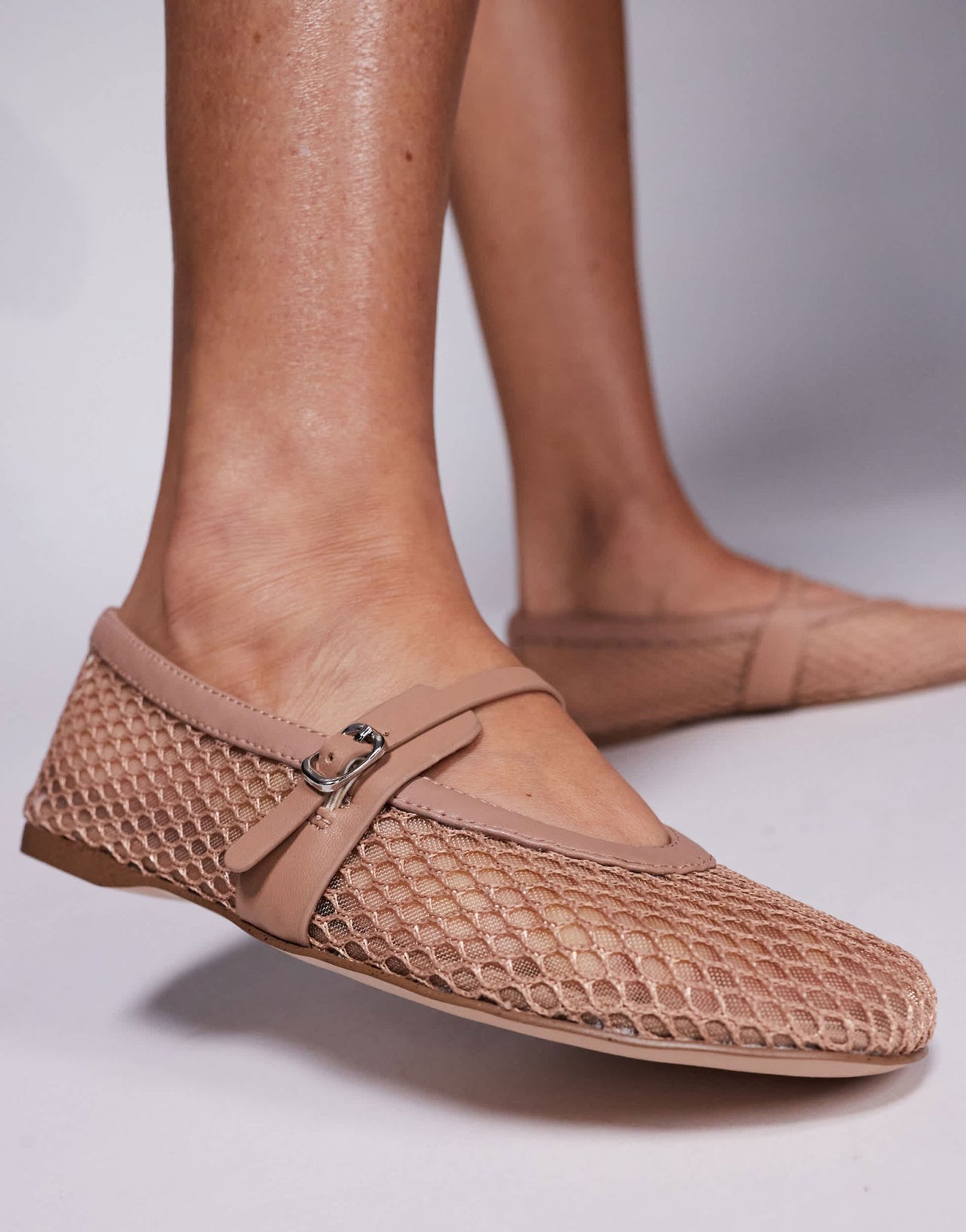 Steve Madden Rejoice-M mesh ballet flats in beige - ASOS Sample Sale