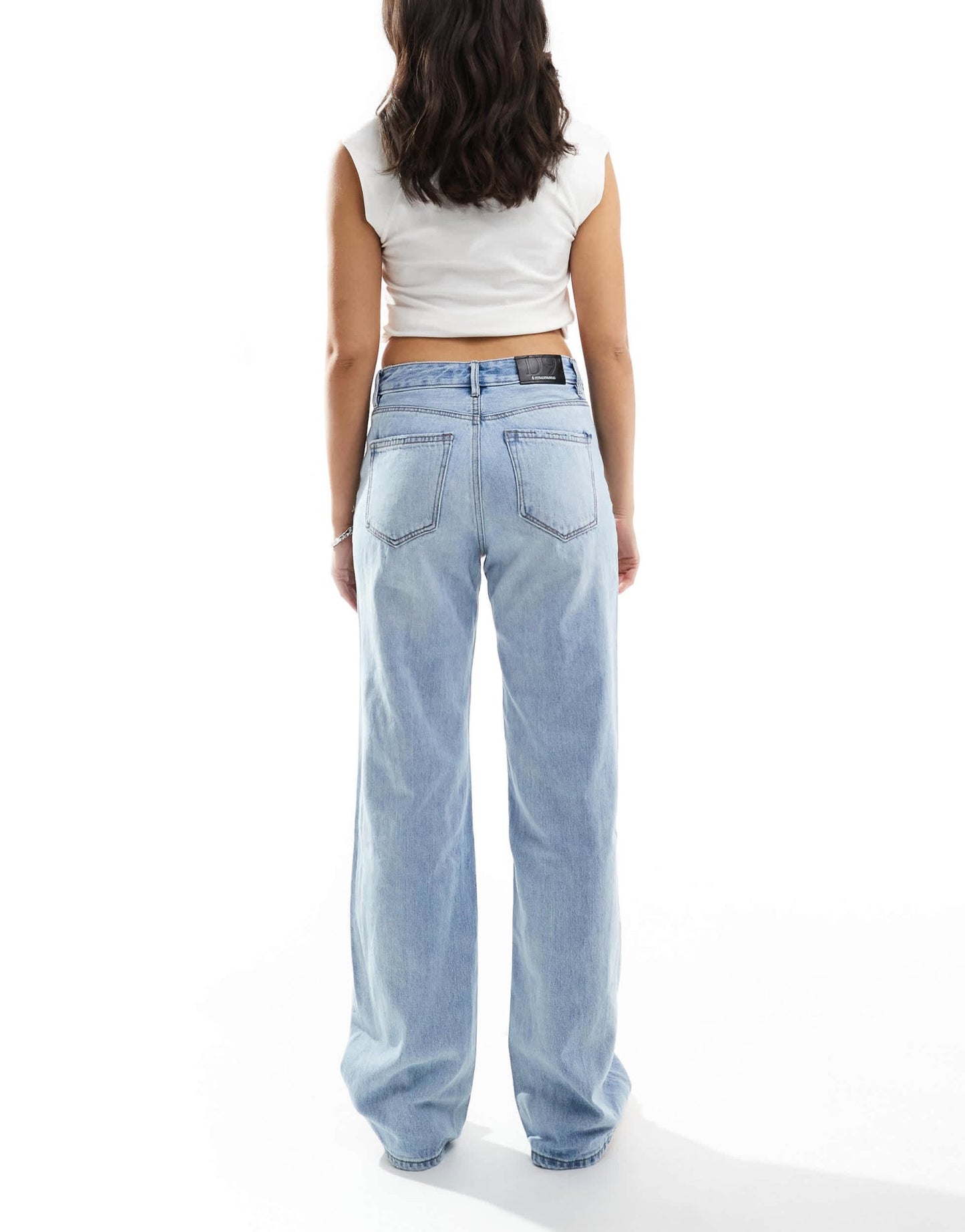 Stradivarius 90s baggy dad jean in light blue - ASOS Sample Sale