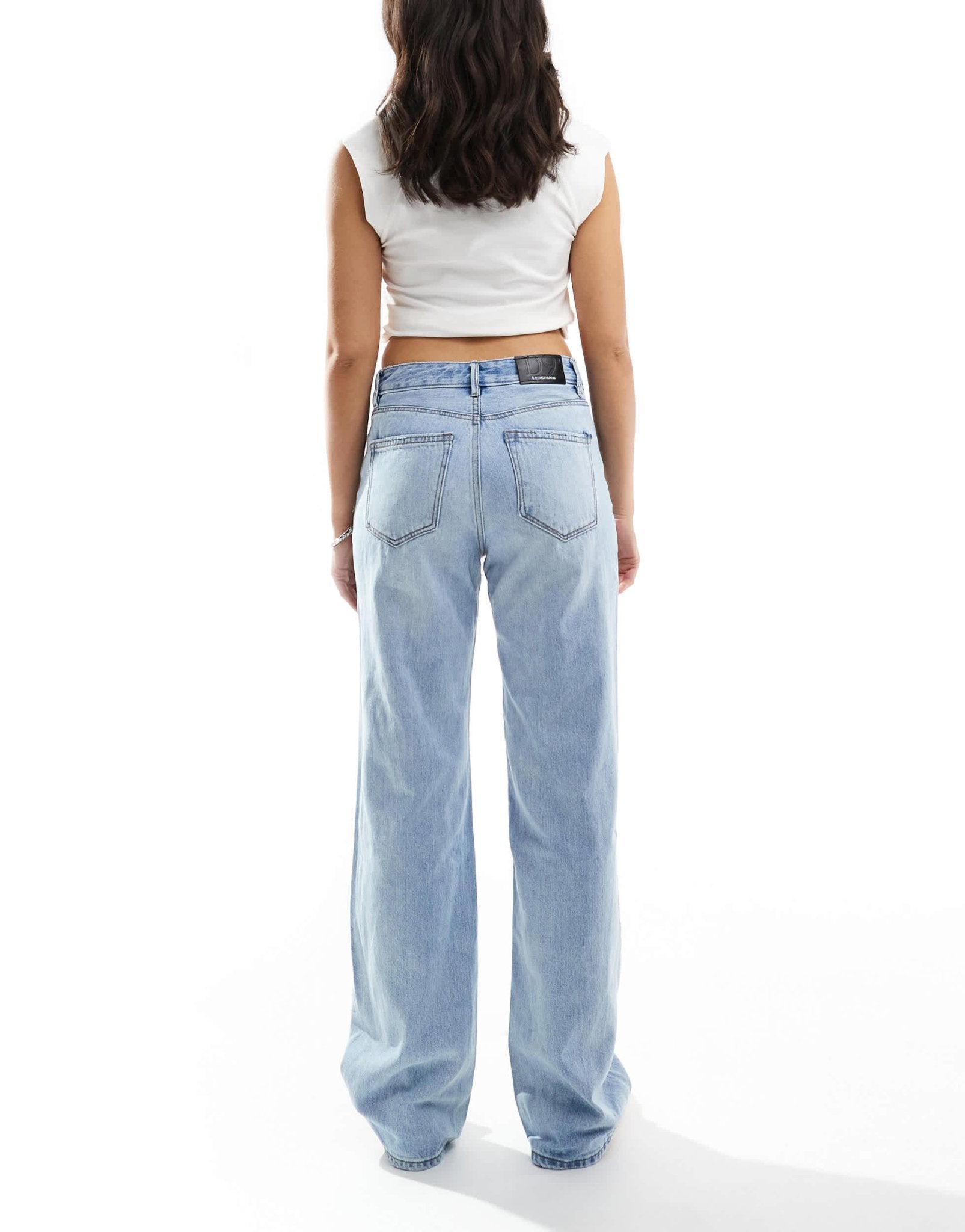 Stradivarius 90s baggy dad jean in light blue - ASOS Sample Sale