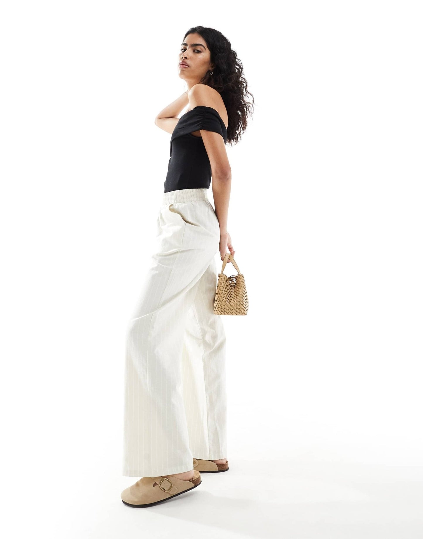 Stradivarius asymmetric body in black - ASOS Sample Sale