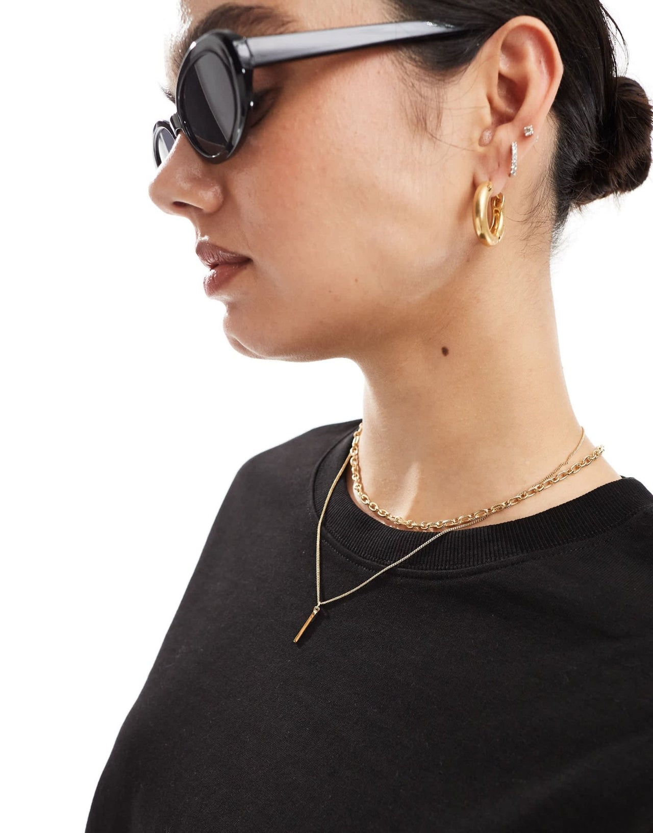 Stradivarius basic tee in black - ASOS Sample Sale