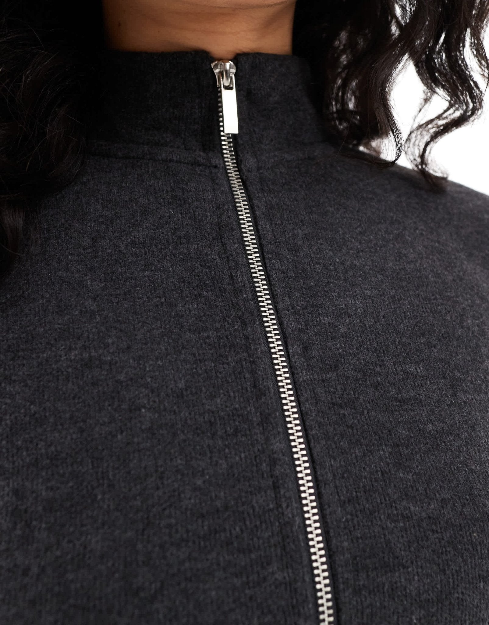 Stradivarius co ord double zip jacket in grey - ASOS Sample Sale