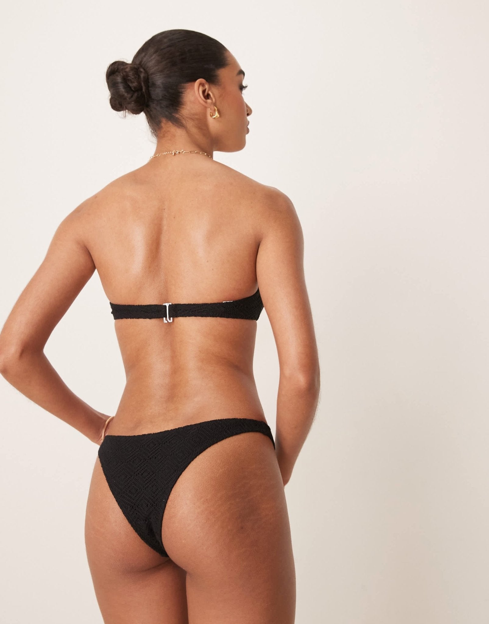 Stradivarius crochet bikini bottom in black - ASOS Sample Sale