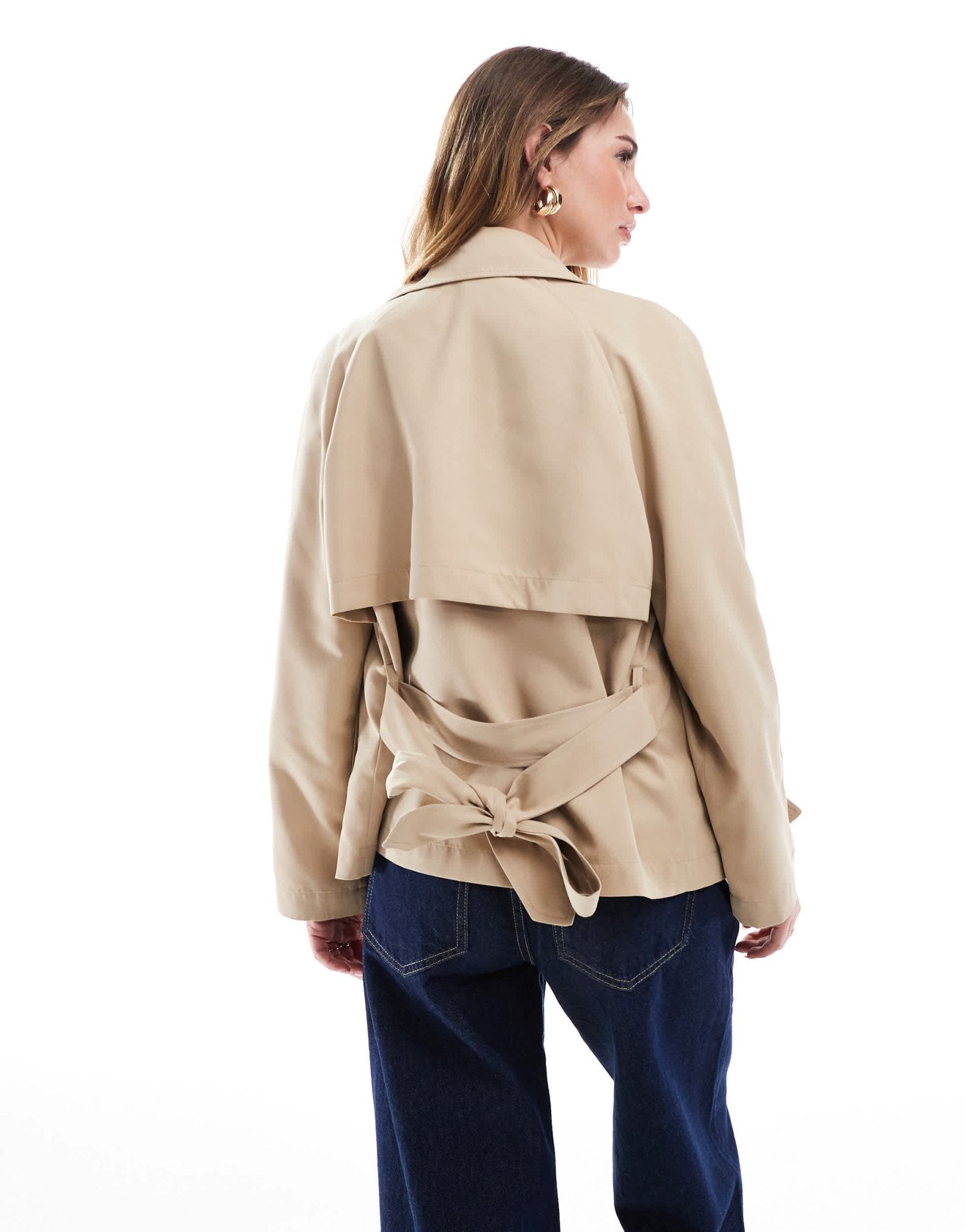 Stradivarius cropped trench jacket in beige - ASOS Sample Sale