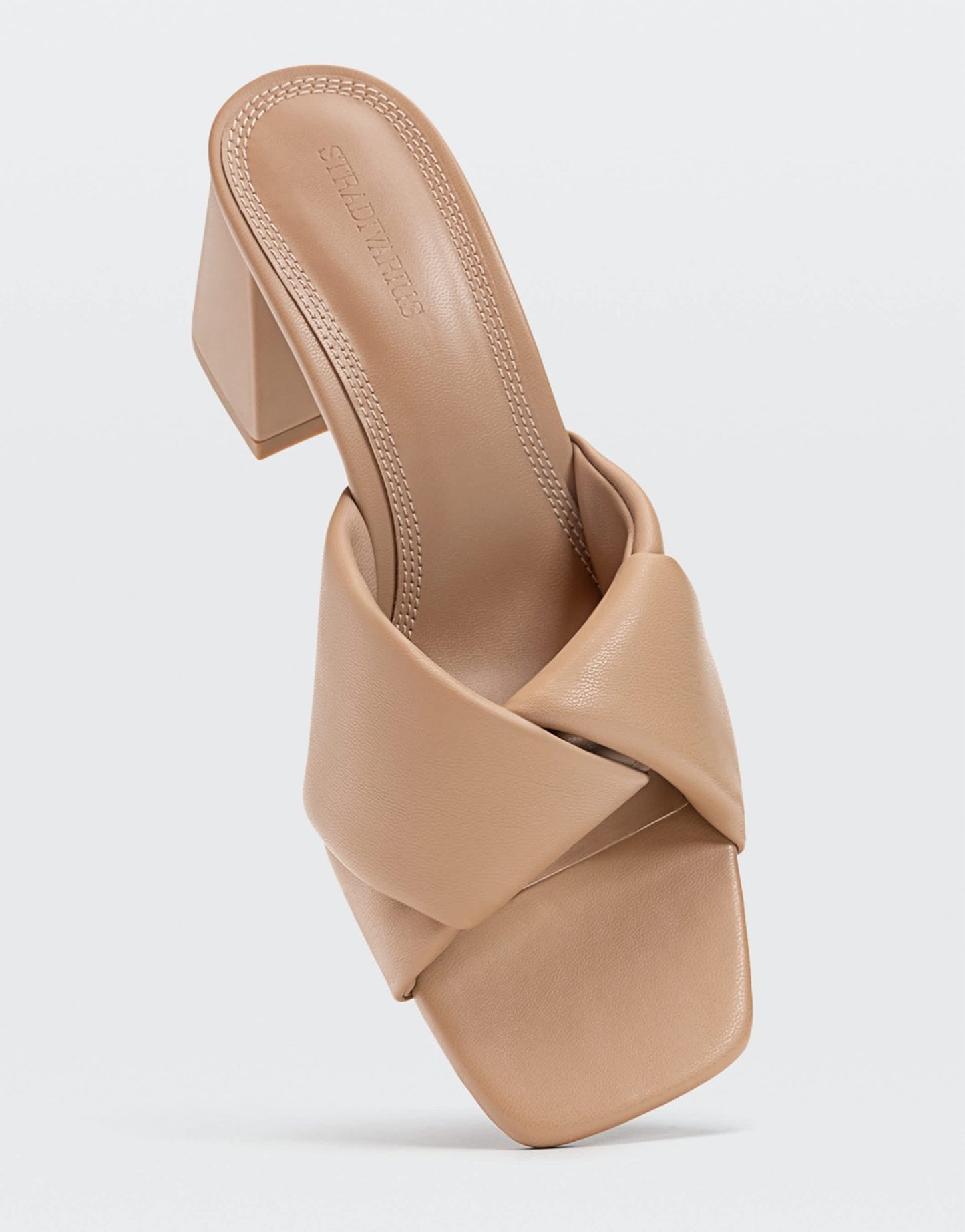 Stradivarius cross strap mules in camel - ASOS Sample Sale