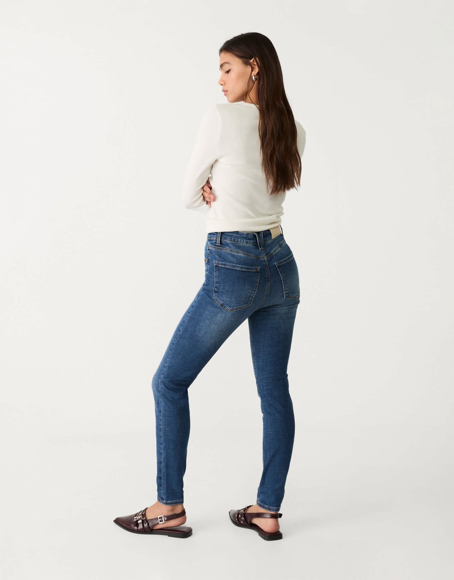 Stradivarius D09 super high waist skinny jean in dark blue - ASOS Sample Sale