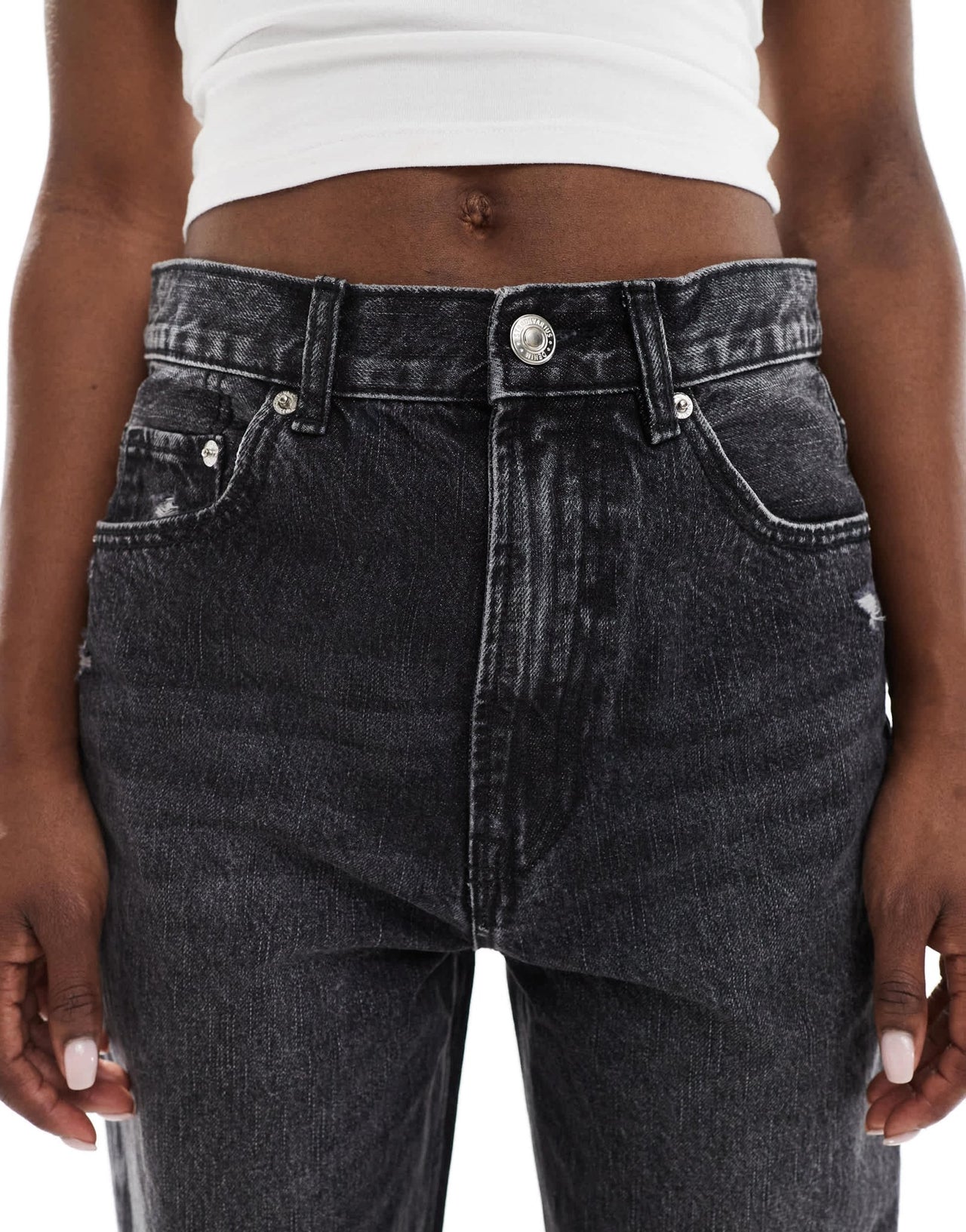 Stradivarius D88 straight jean in black wash - ASOS Sample Sale