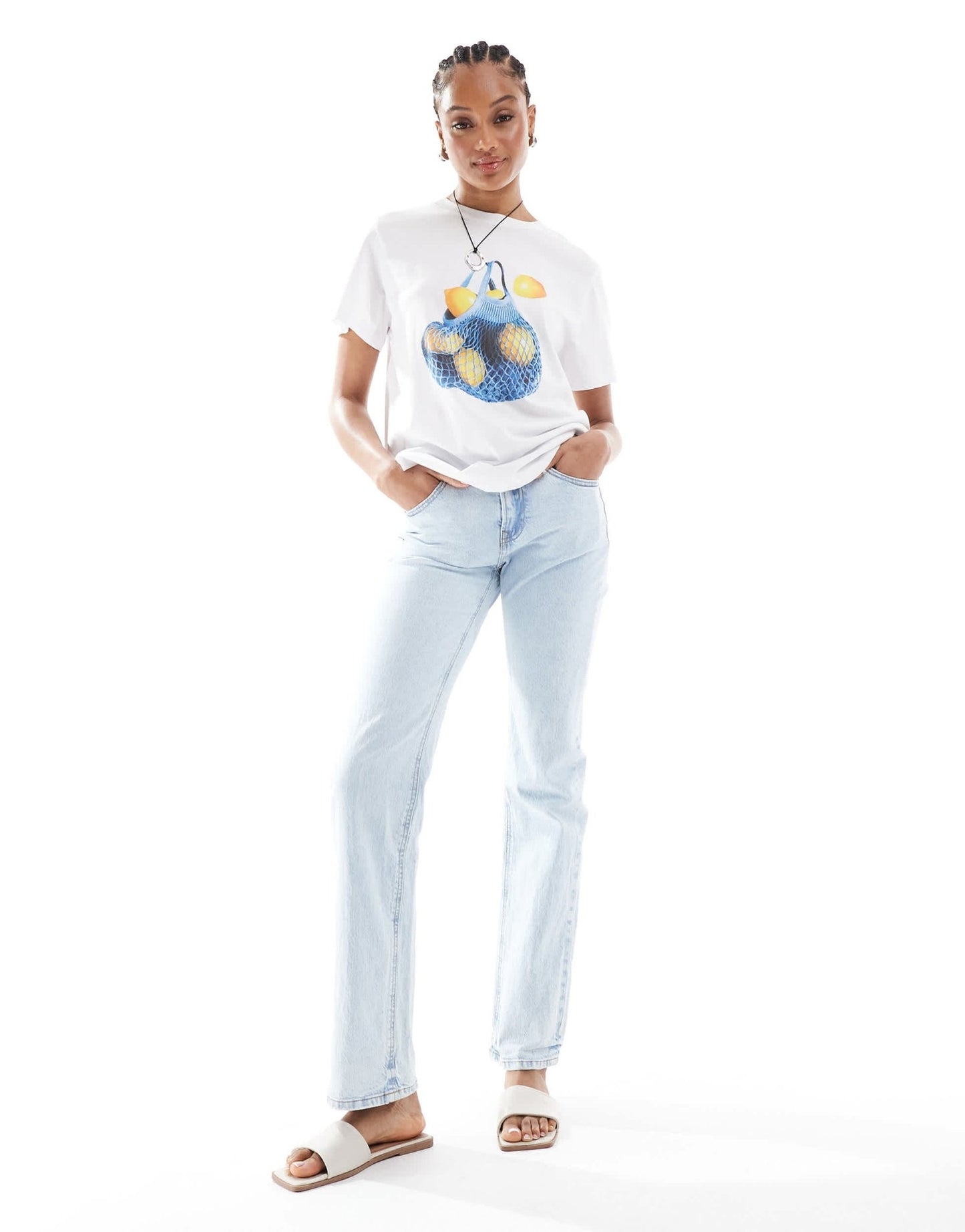 Stradivarius D98 Tall straight leg jeans in light blue - ASOS Sample Sale
