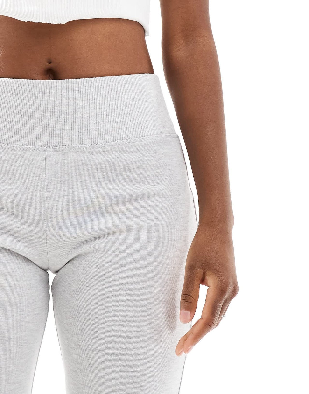 Stradivarius deep waistband sculpt flare in grey - ASOS Sample Sale