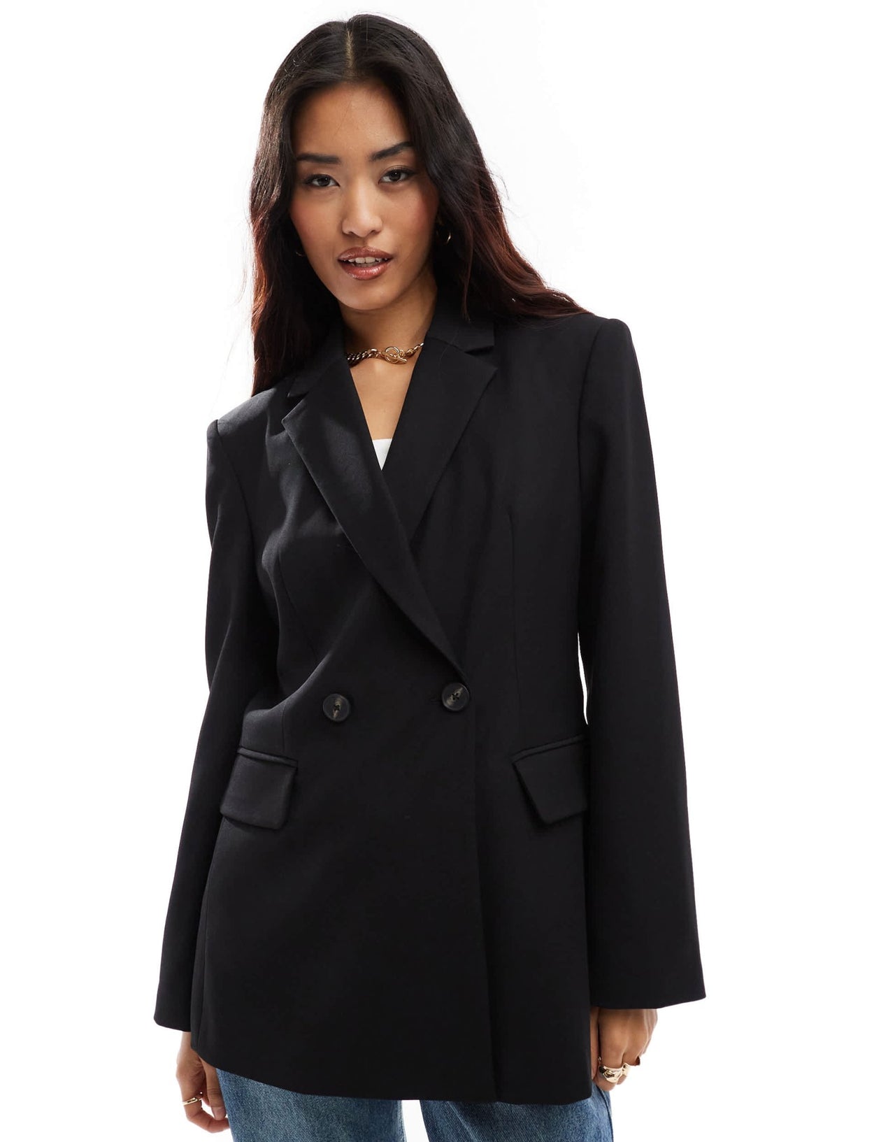 Stradivarius fitted blazer in black - ASOS Sample Sale