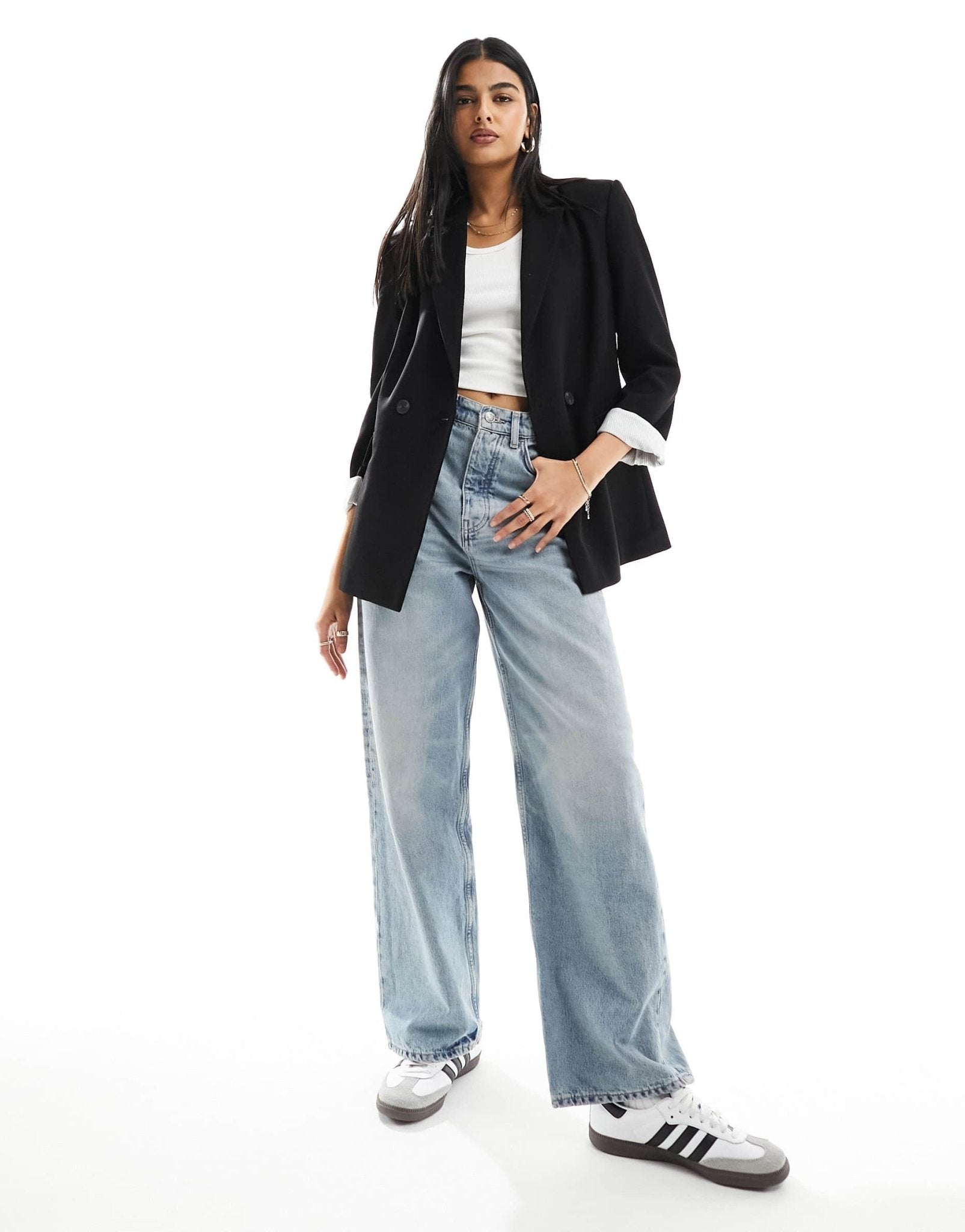 Stradivarius fitted blazer in black - ASOS Sample Sale