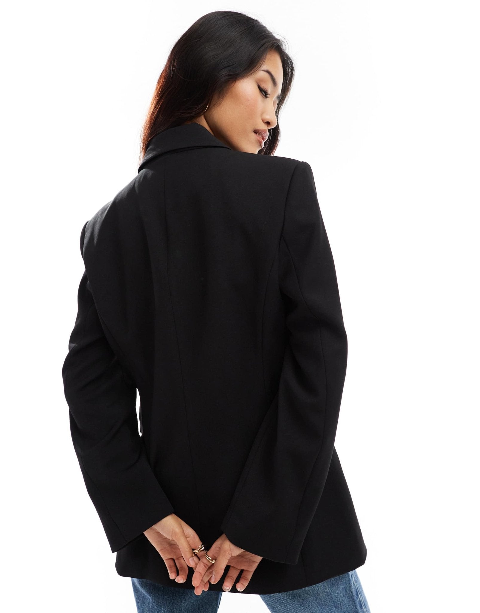 Stradivarius fitted blazer in black - ASOS Sample Sale