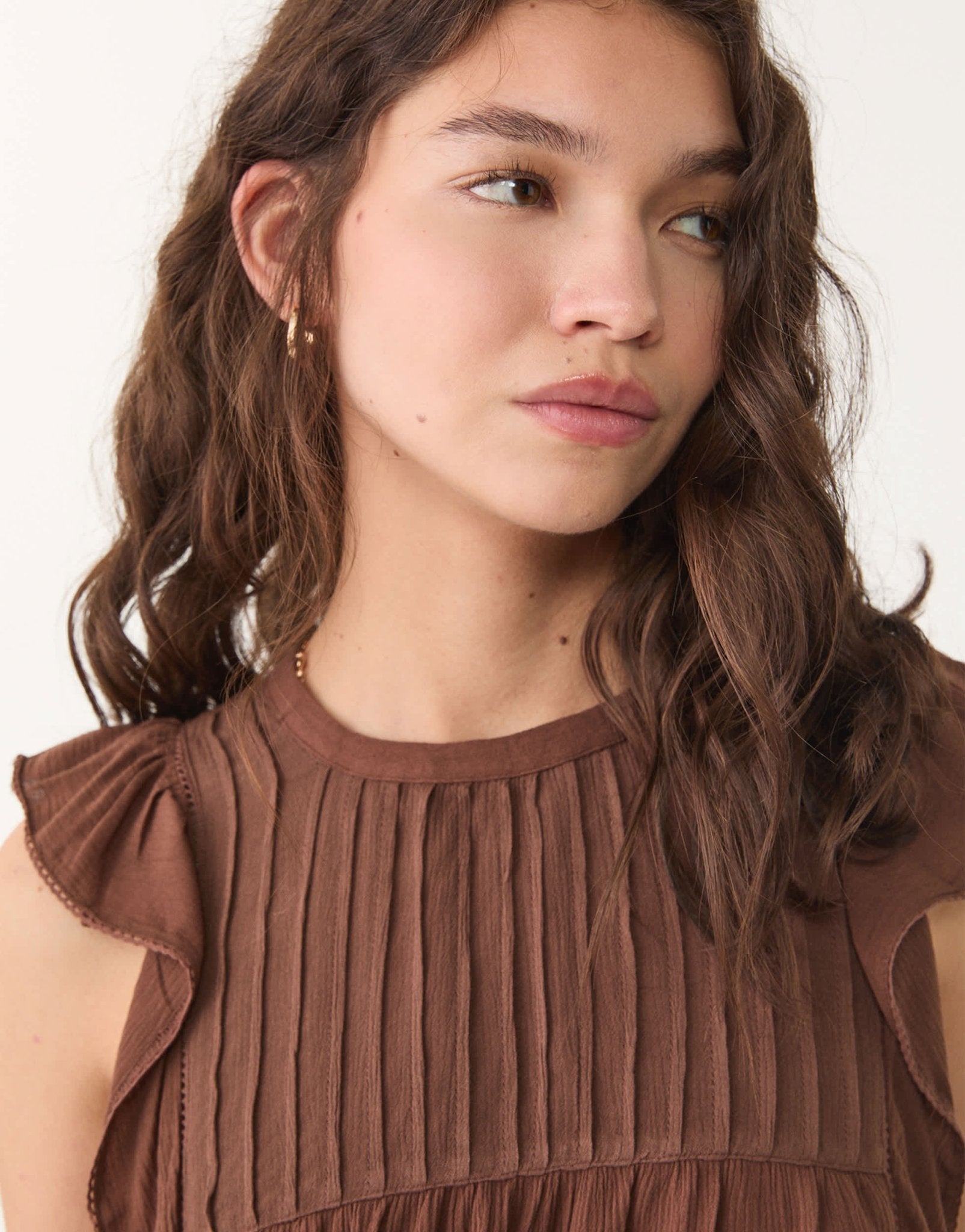 Stradivarius flowy top in brown - ASOS Sample Sale