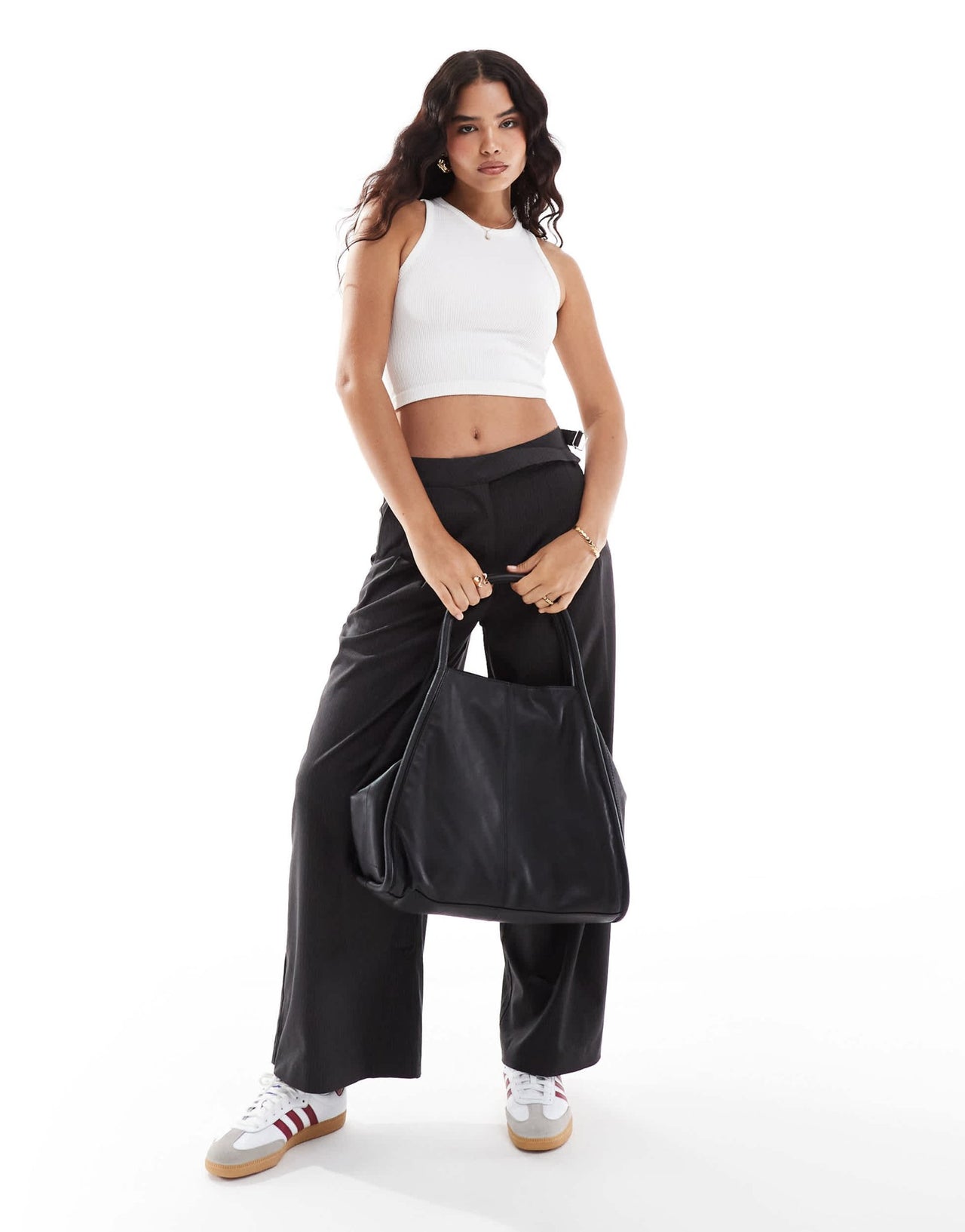 Stradivarius high neck seamless ribbed vest top in white - ASOS Sample Sale
