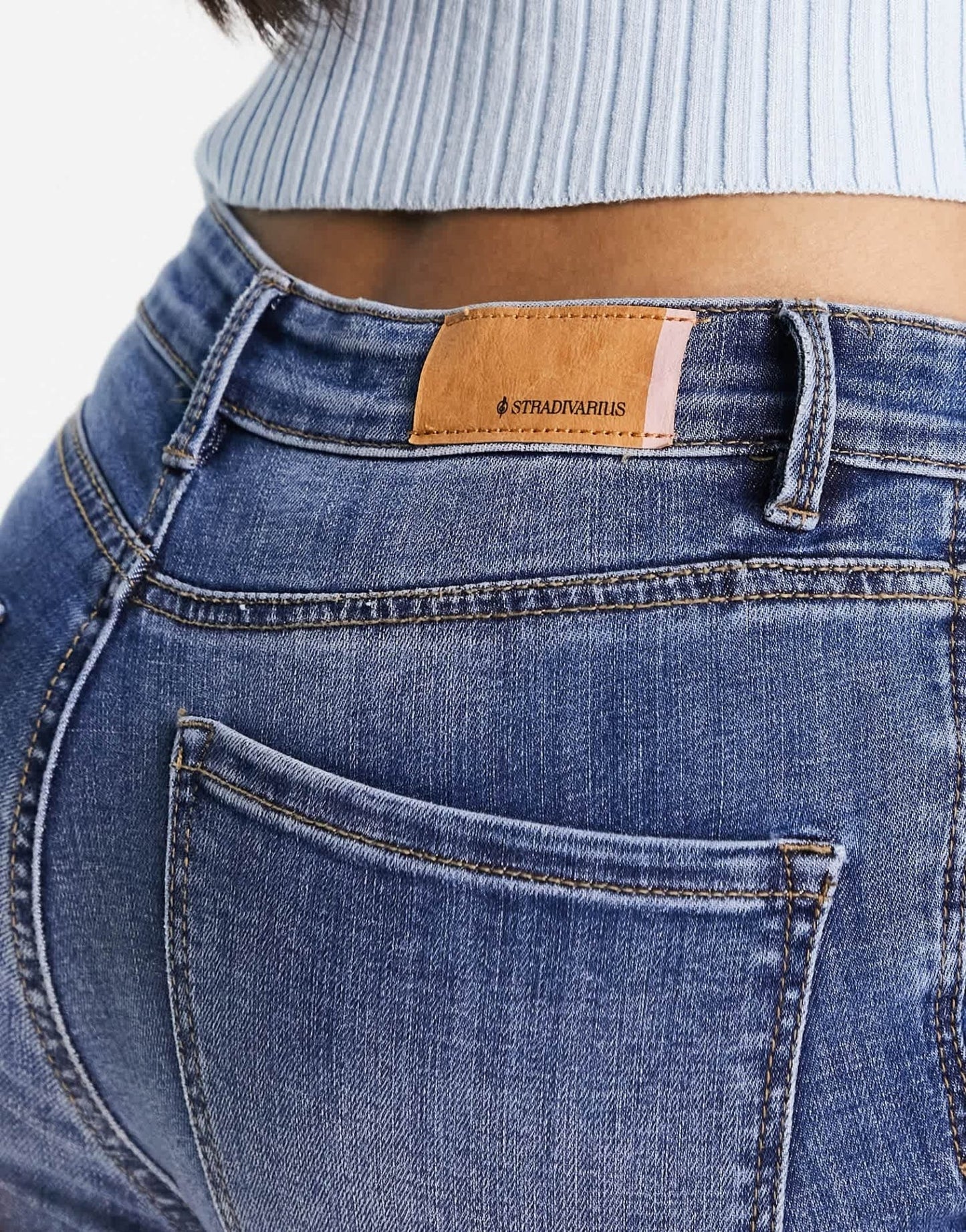 Stradivarius high waist skinny jean in blue - ASOS Sample Sale