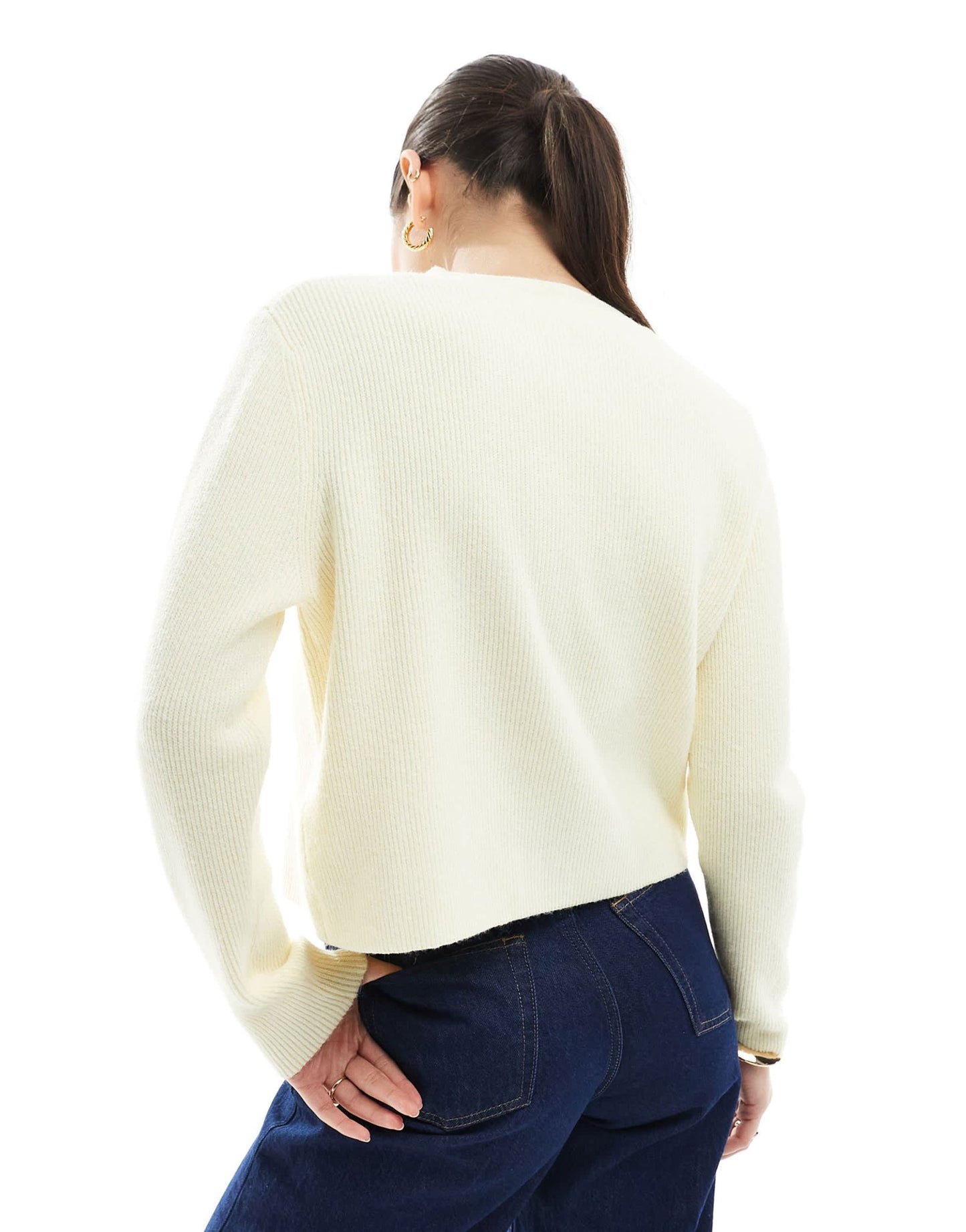 Stradivarius knitted cardigan in yellow - ASOS Sample Sale