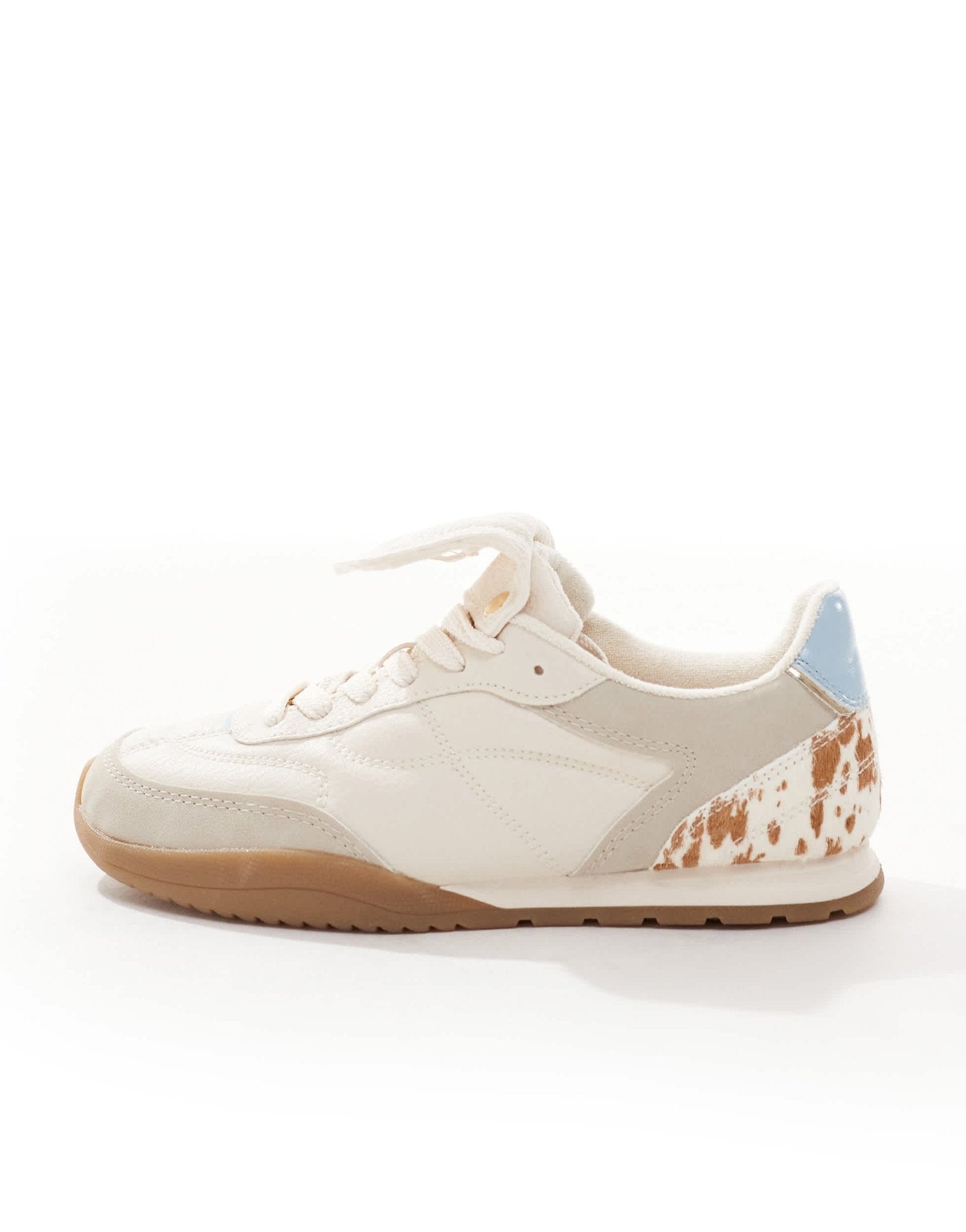 Stradivarius leather trainer in cow print - ASOS Sample Sale