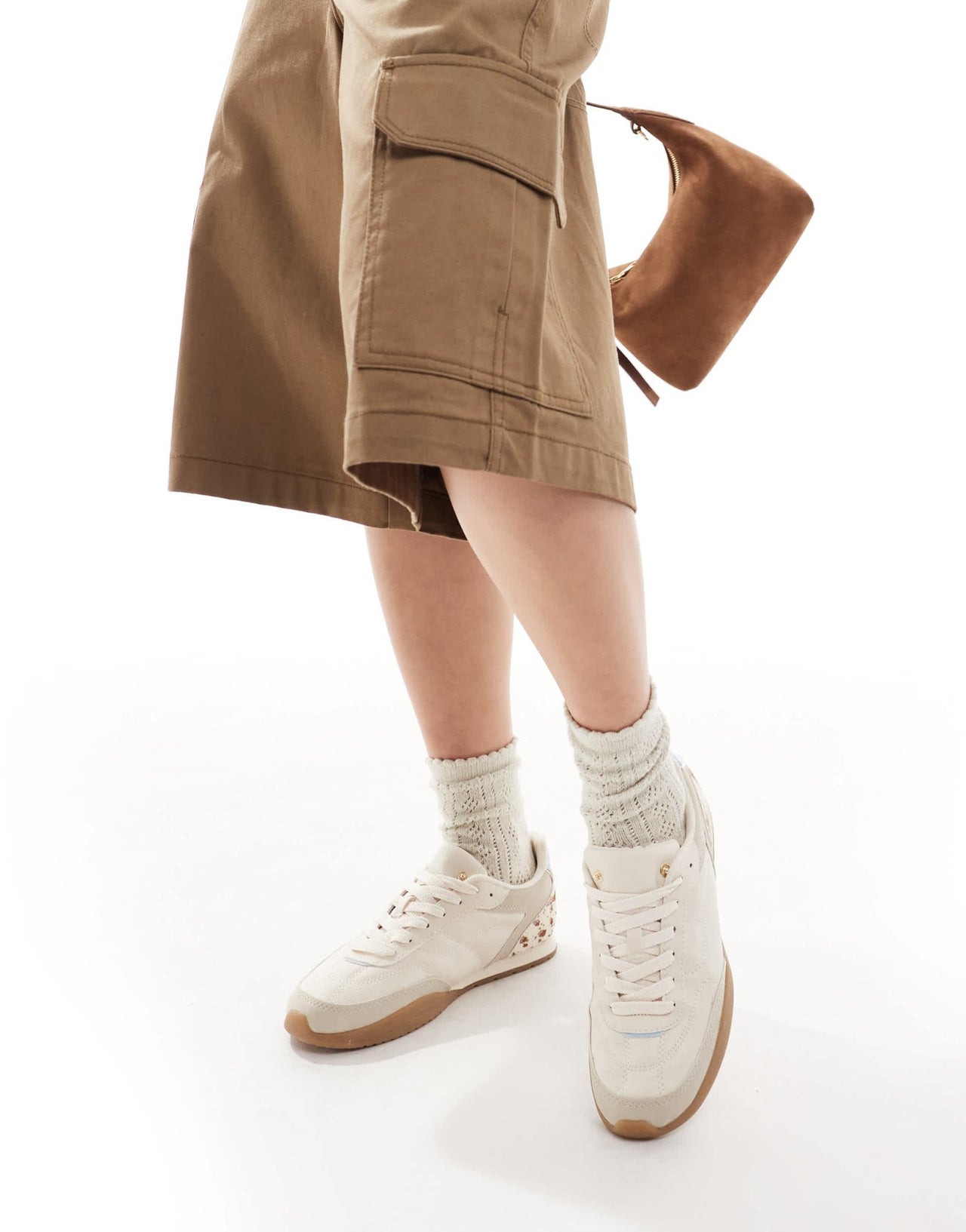 Stradivarius leather trainer in cow print - ASOS Sample Sale