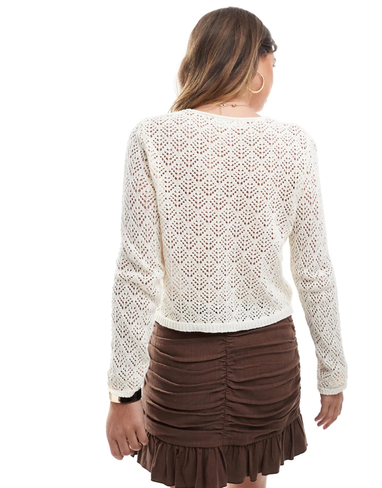 Stradivarius long sleeve fine knitted cardigan in beige - ASOS Sample Sale