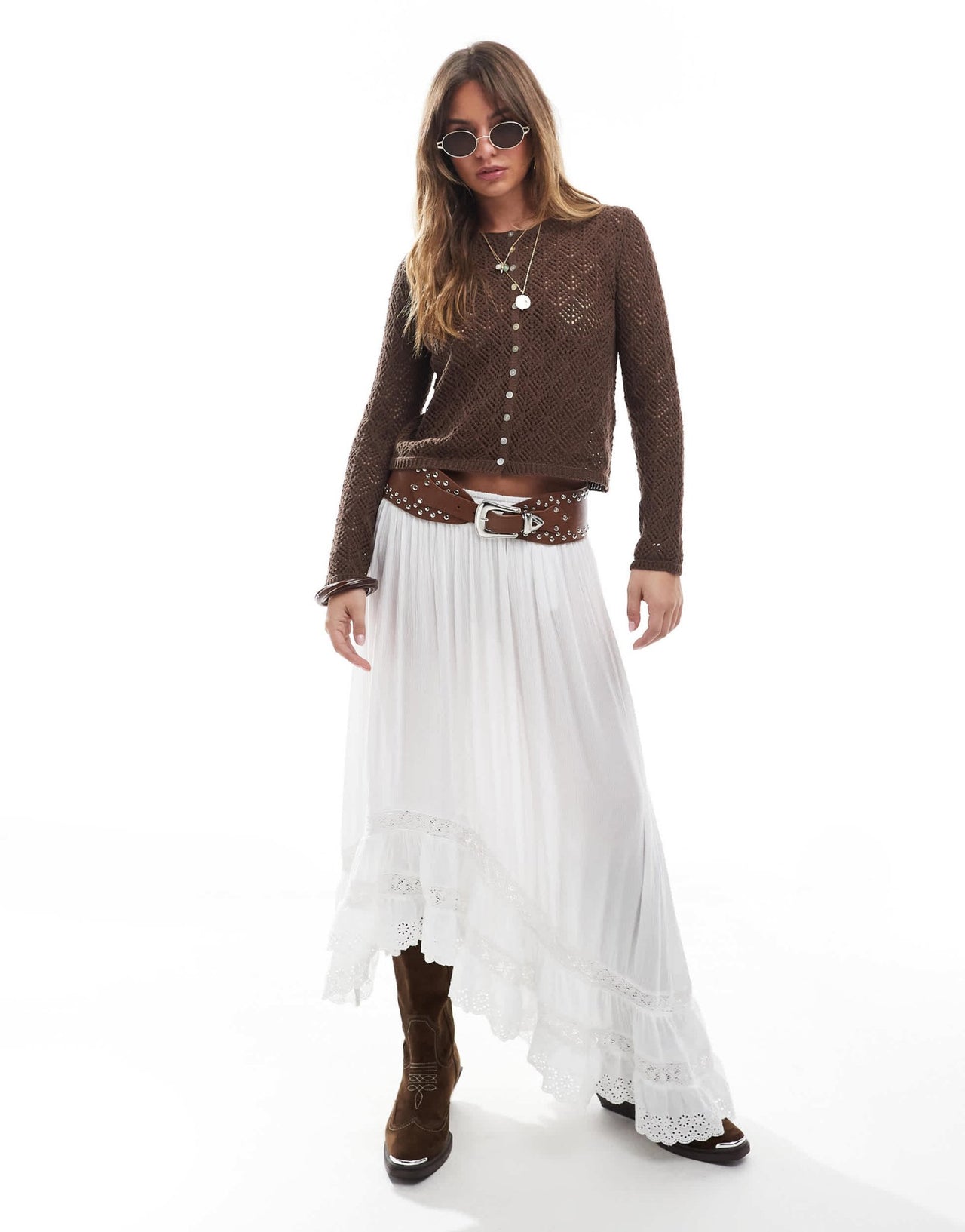 Stradivarius long sleeve fine knitted cardigan in brown - ASOS Sample Sale