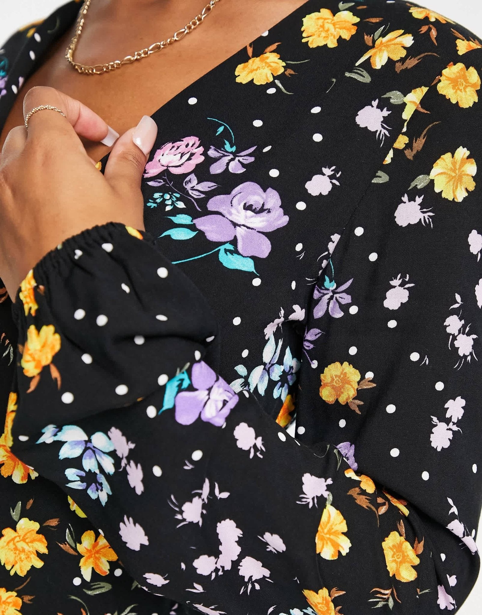 Stradivarius long sleeve mini tea dress in mixed floral print - ASOS Sample Sale