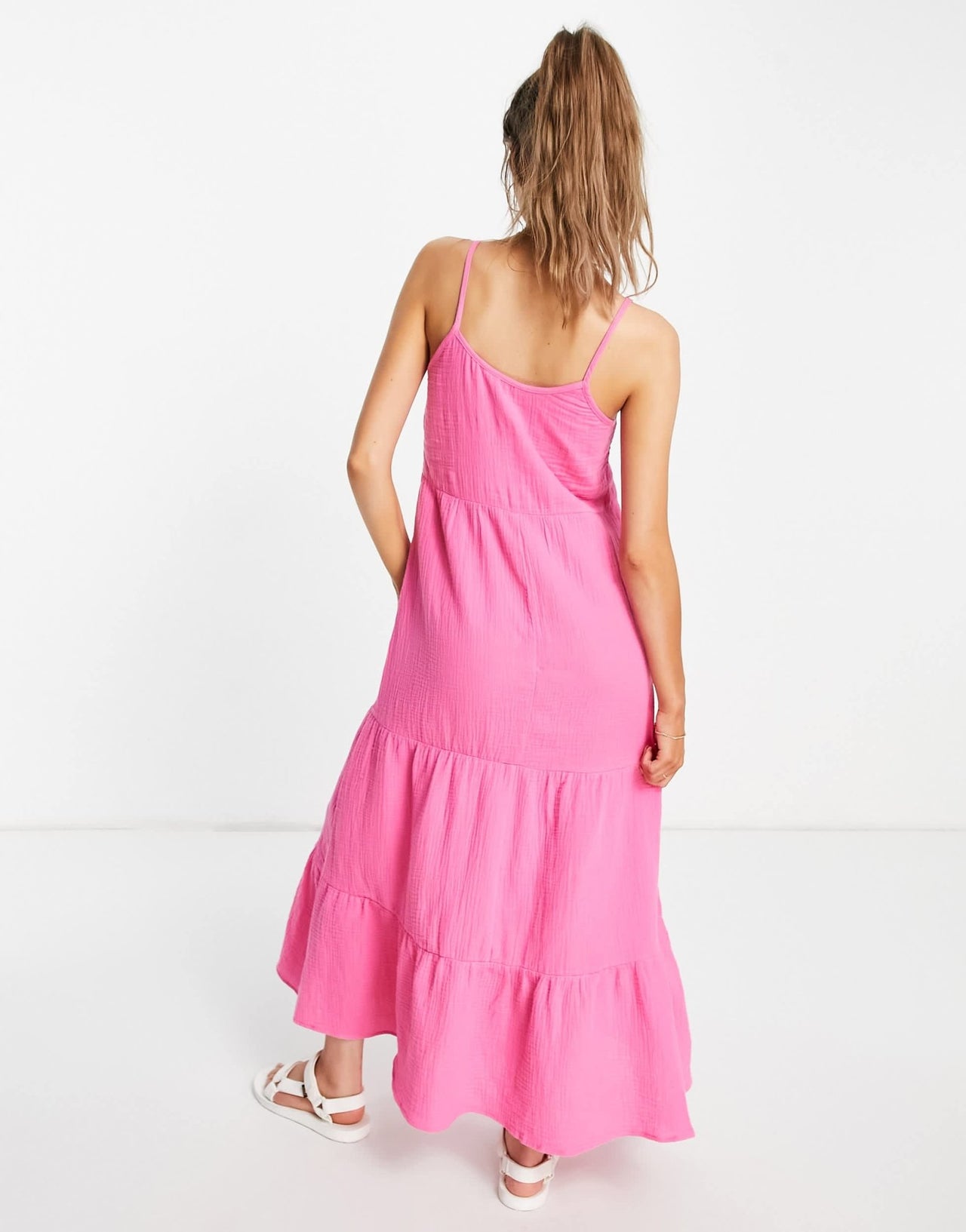 Stradivarius midi smock dress in pink - ASOS Sample Sale