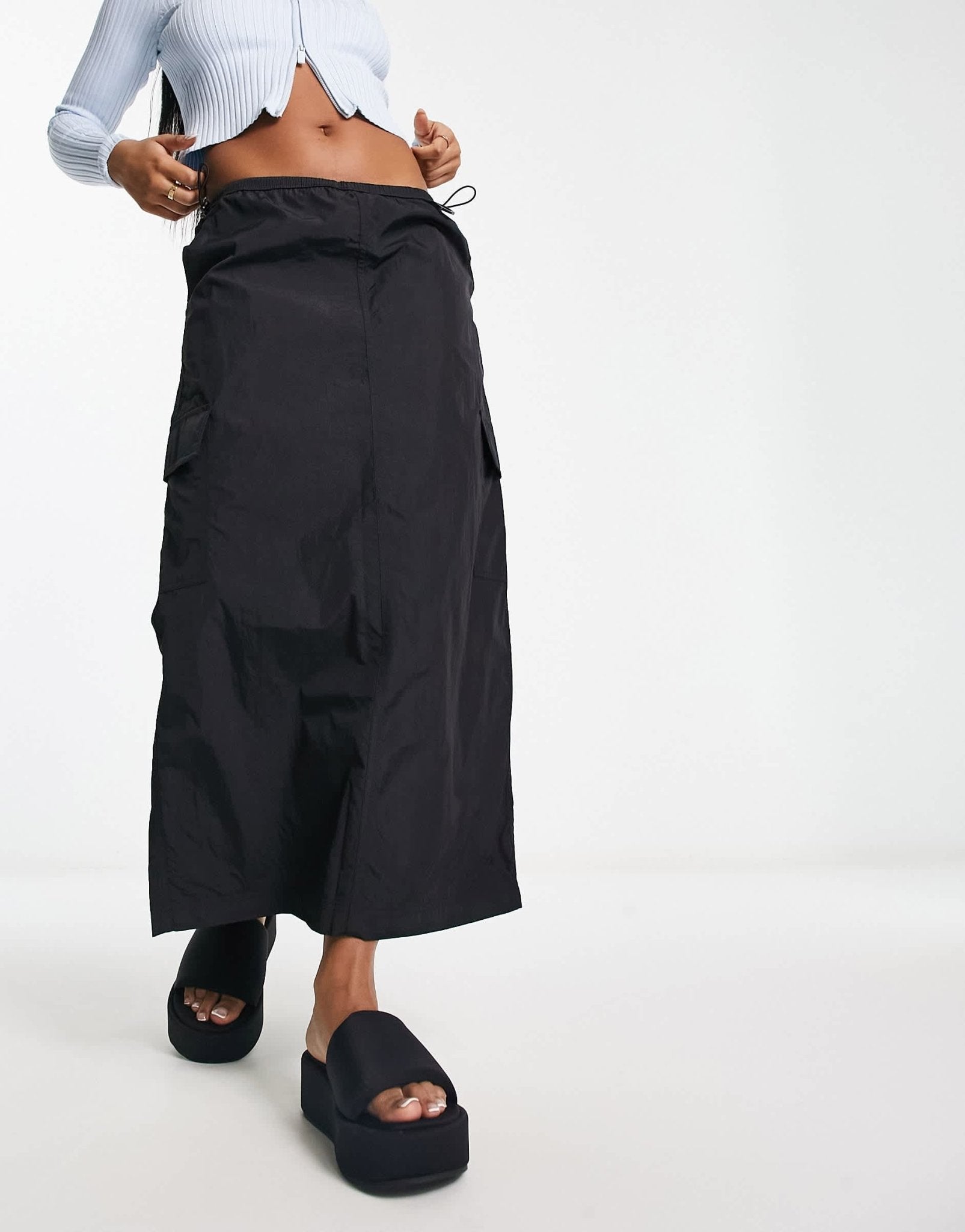 Stradivarius nylon parachute cargo skirt - ASOS Sample Sale