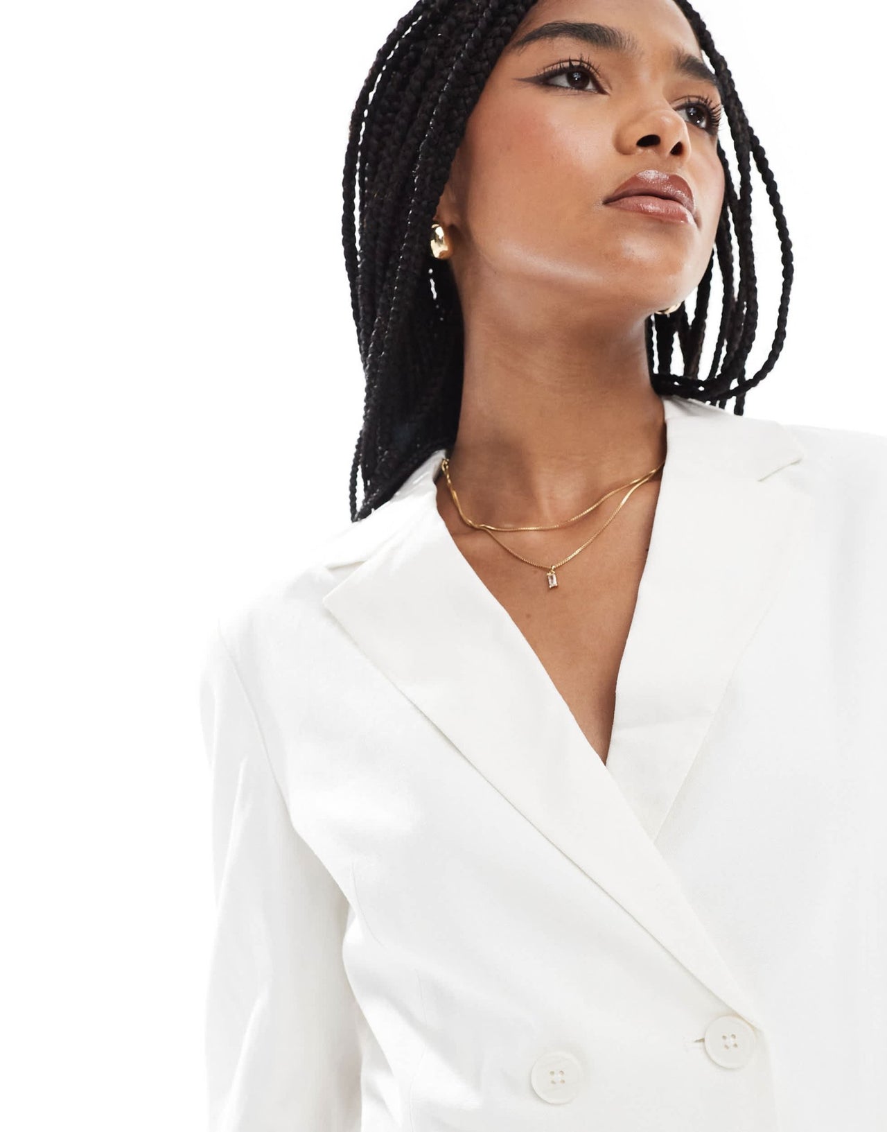 Stradivarius open back cropped blazer in white - ASOS Sample Sale