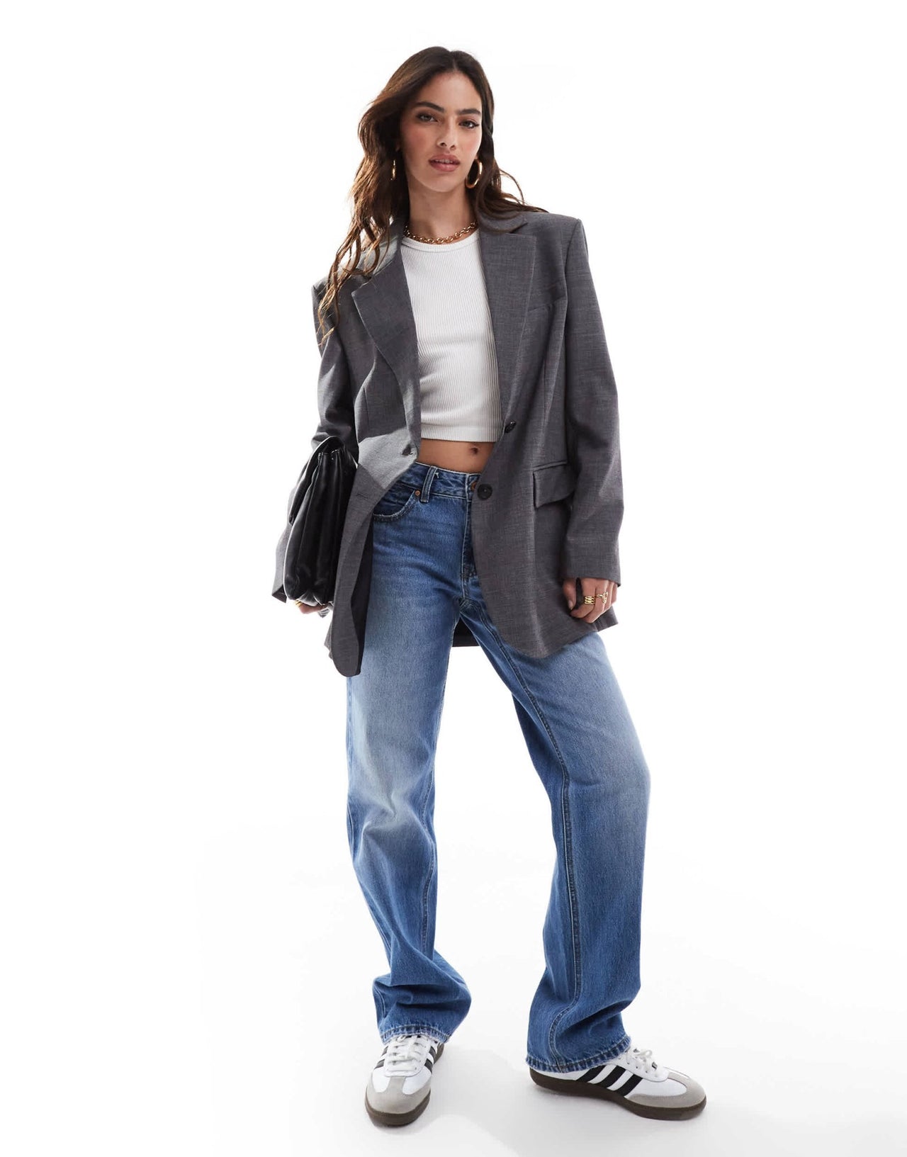 Stradivarius oversized blazer in grey - ASOS Sample Sale