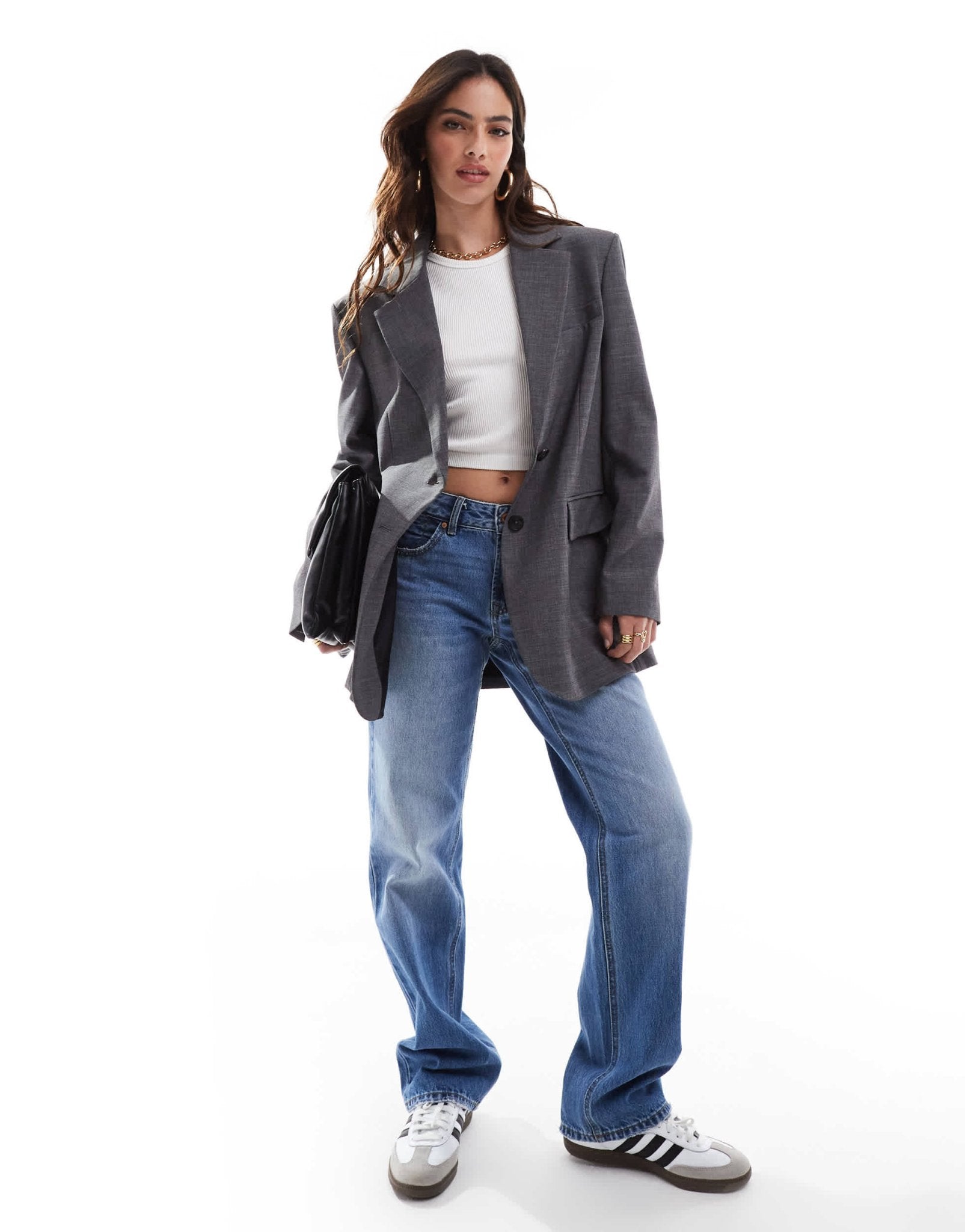 Stradivarius oversized blazer in grey - ASOS Sample Sale