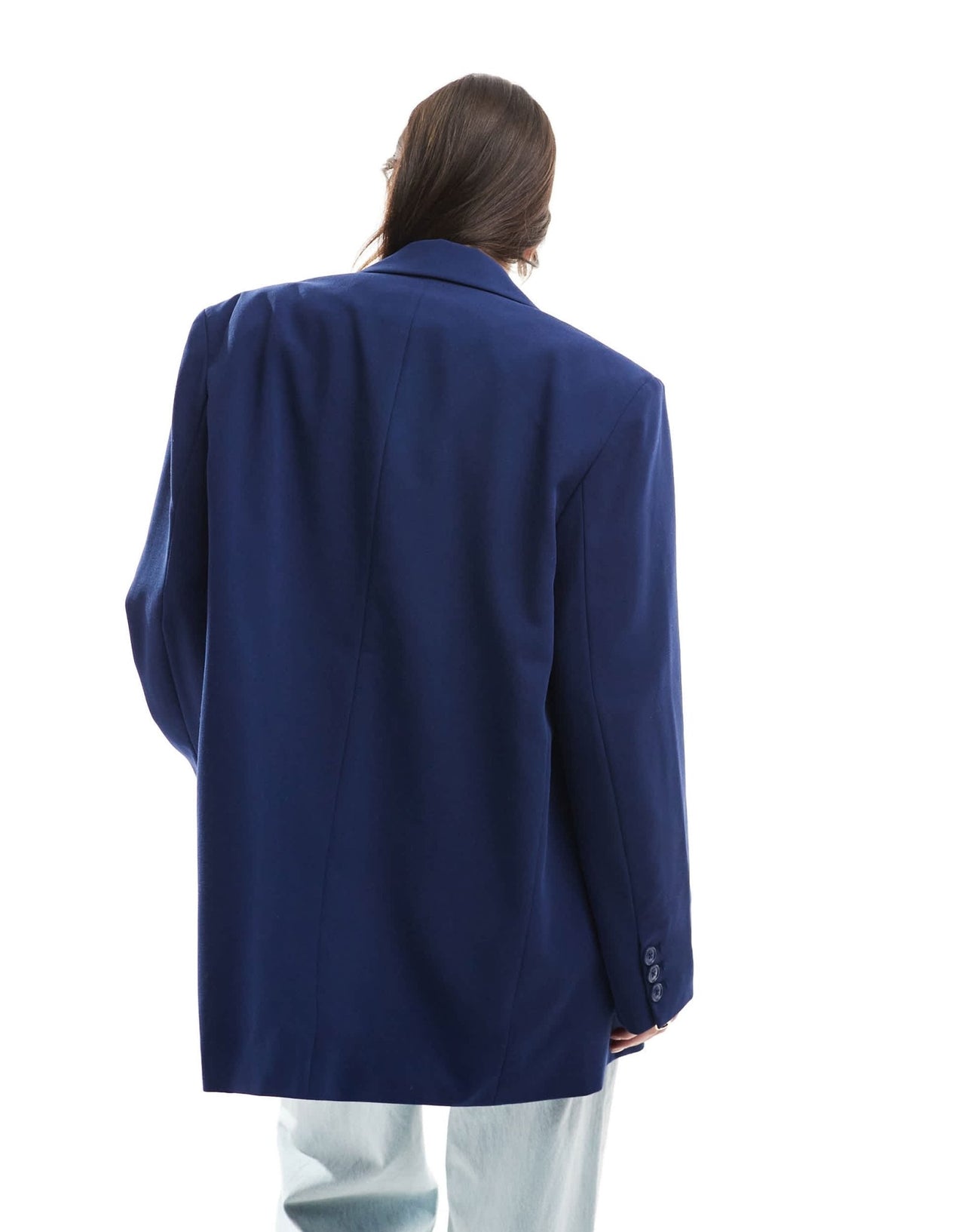 Stradivarius oversized blazer in navy - ASOS Sample Sale