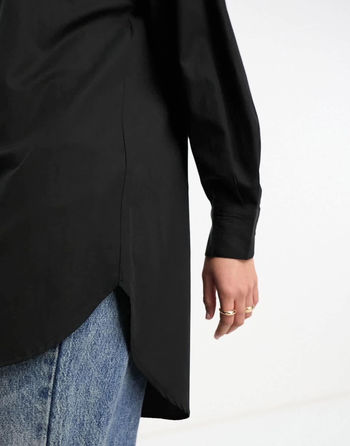 Stradivarius oversized cotton shirt in black - ASOS Sample Sale