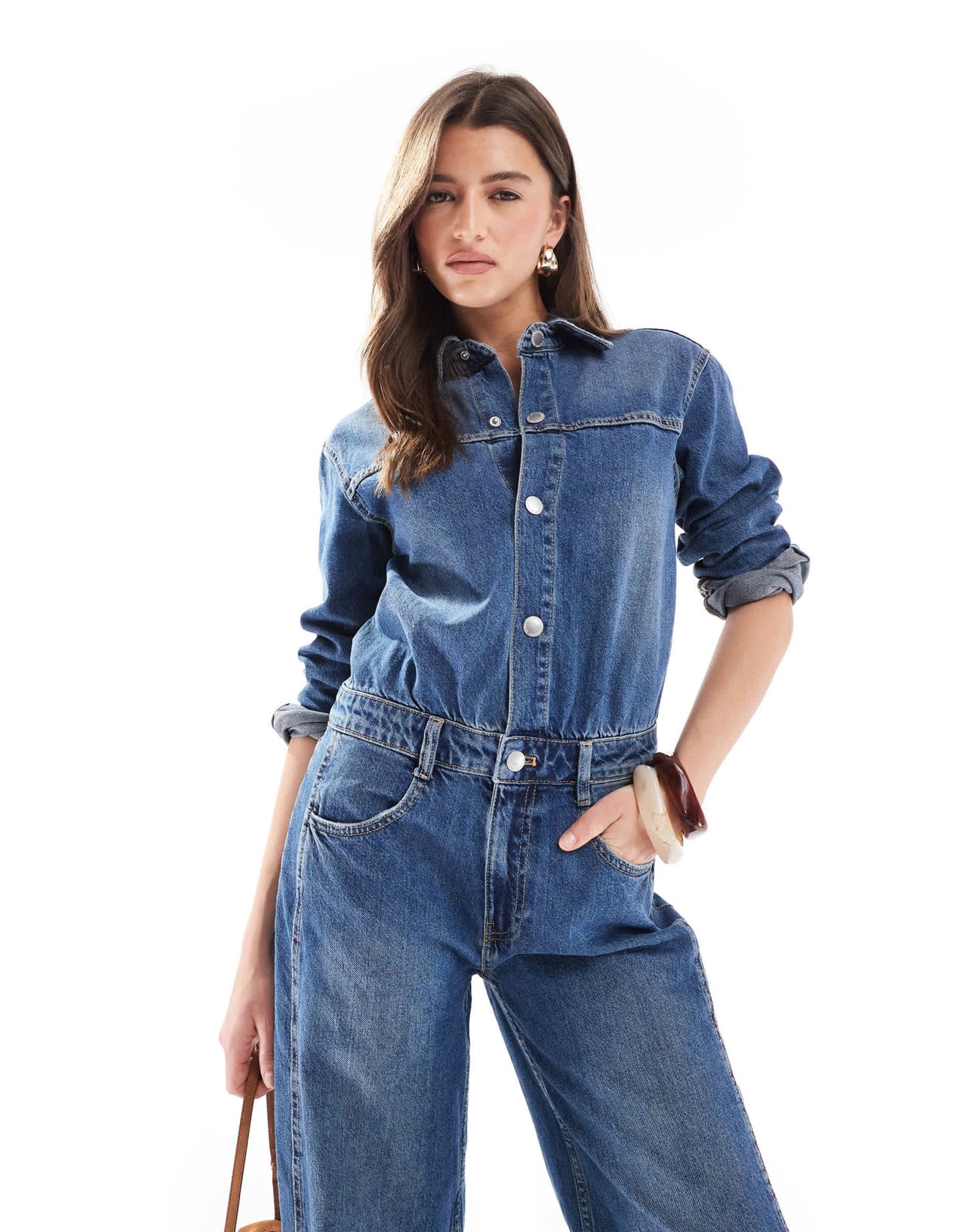 Stradivarius oversized denim dungaree - ASOS Sample Sale