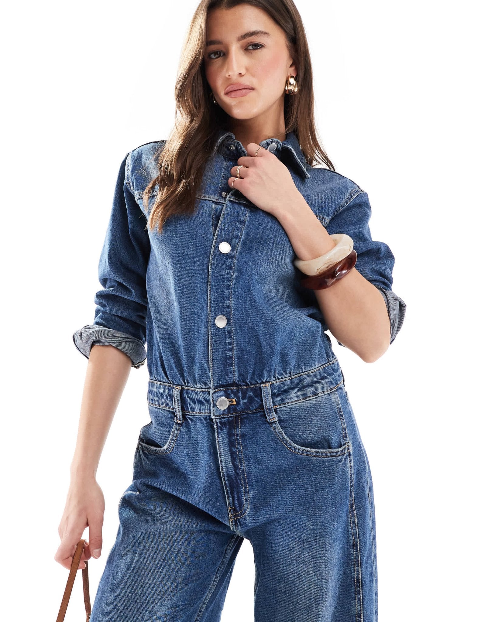 Stradivarius oversized denim dungaree - ASOS Sample Sale