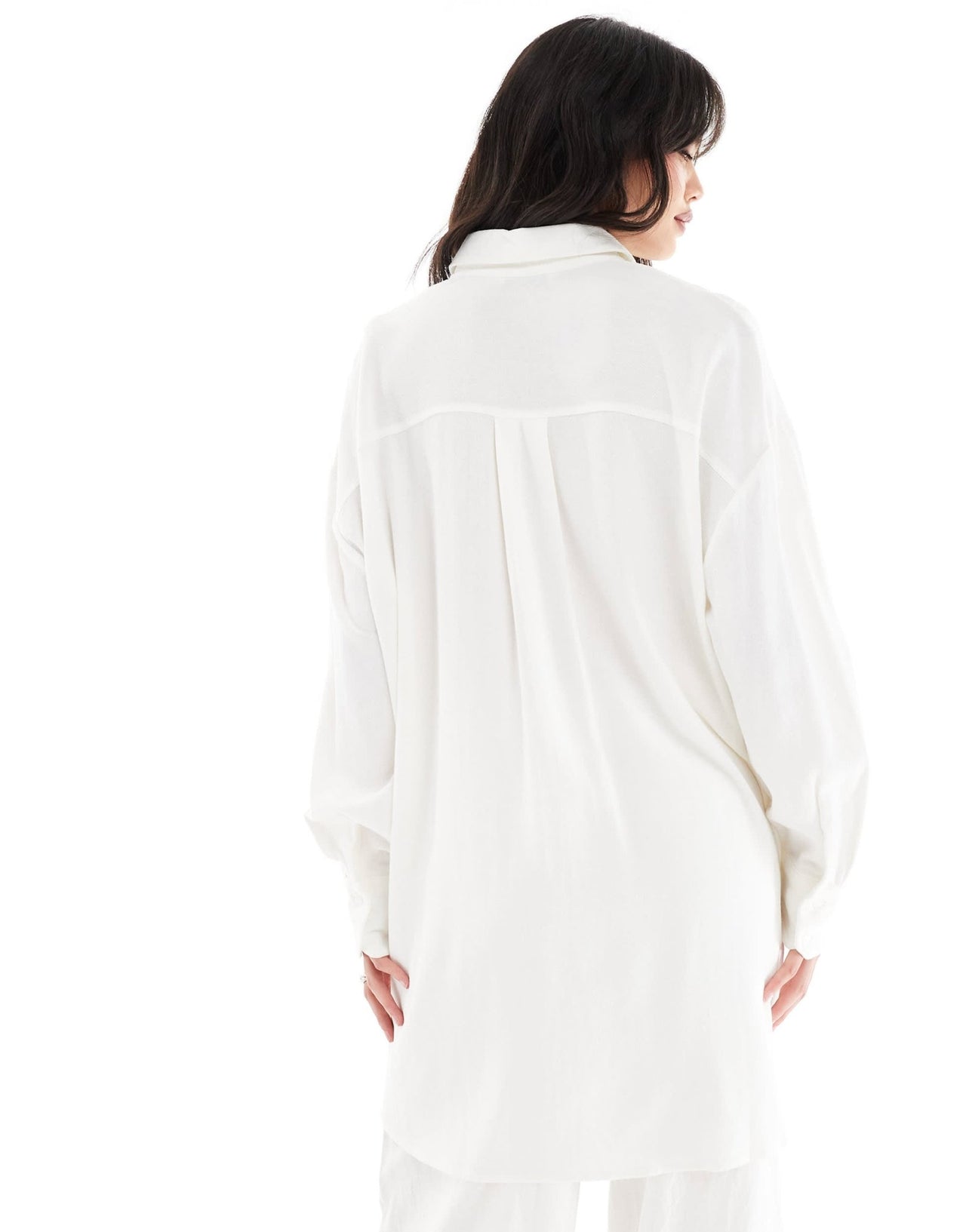 Stradivarius oversized linen look shirt in white - ASOS Sample Sale